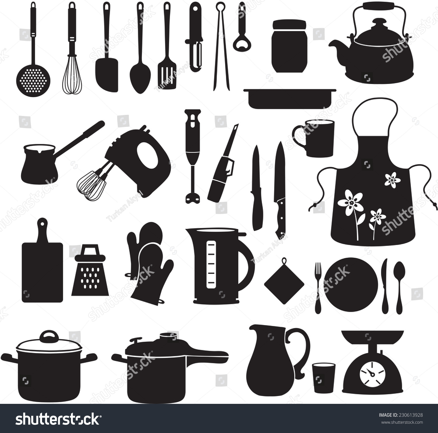 Kitchen Tool Collection Stock Vector 230613928 - Shutterstock