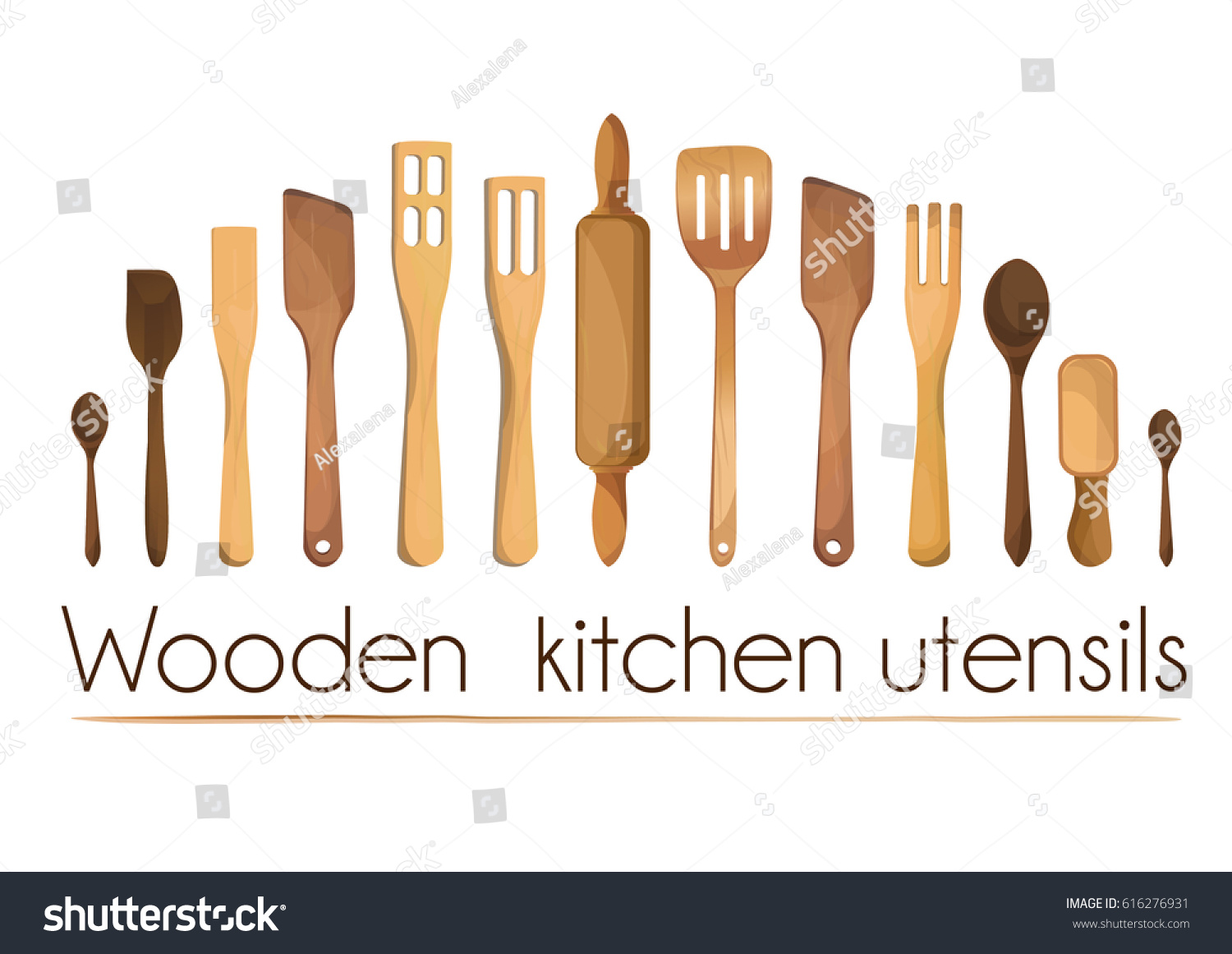 Kitchen Utensils Border kitchen tools wooden rustic utensils equipment stock vector Kitchen Utensils Border kitchen tools wooden rustic utensils equipment stock vector