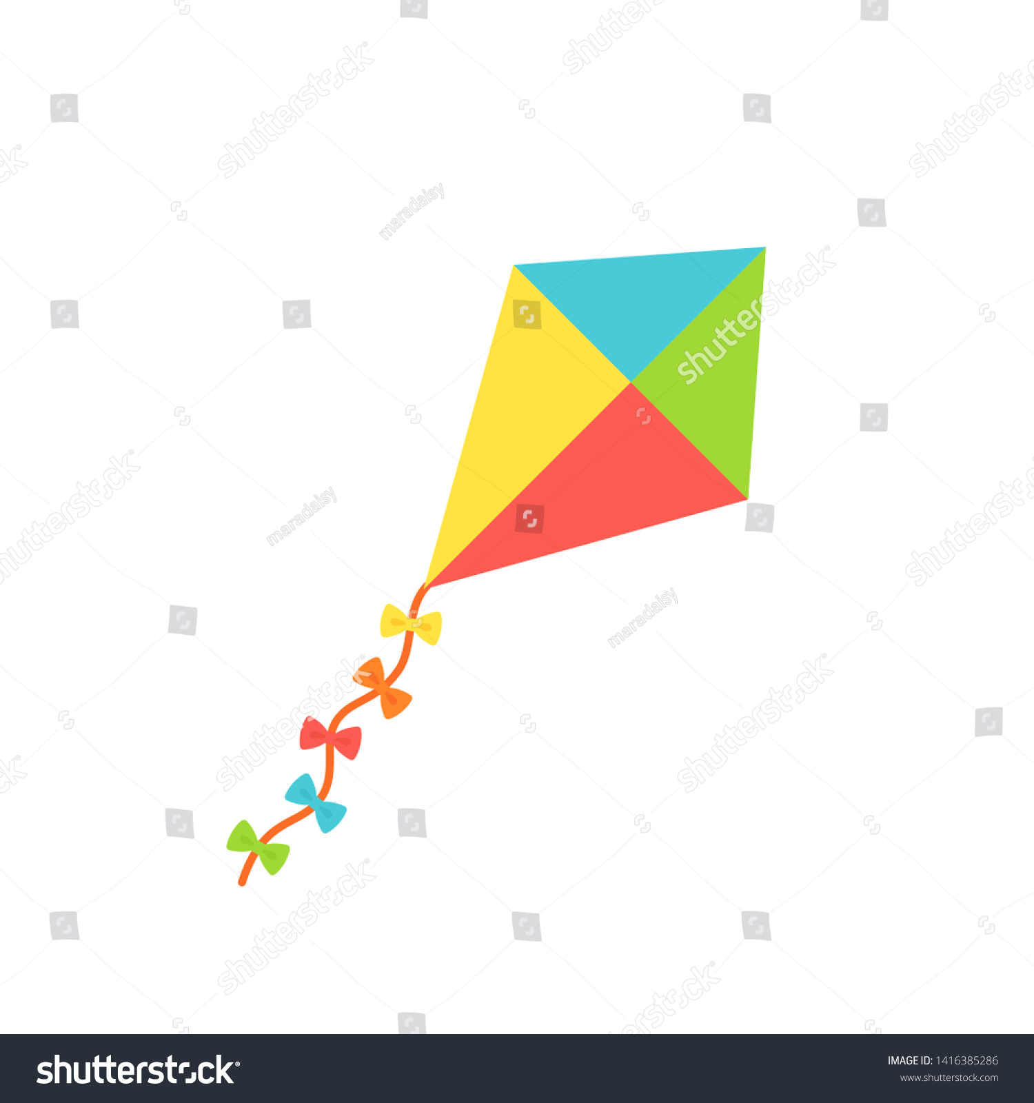 SVG of Kite baby toy. Vector. Kids toy icon isolated on white background in flat design. Colorful cartoon illustration. svg