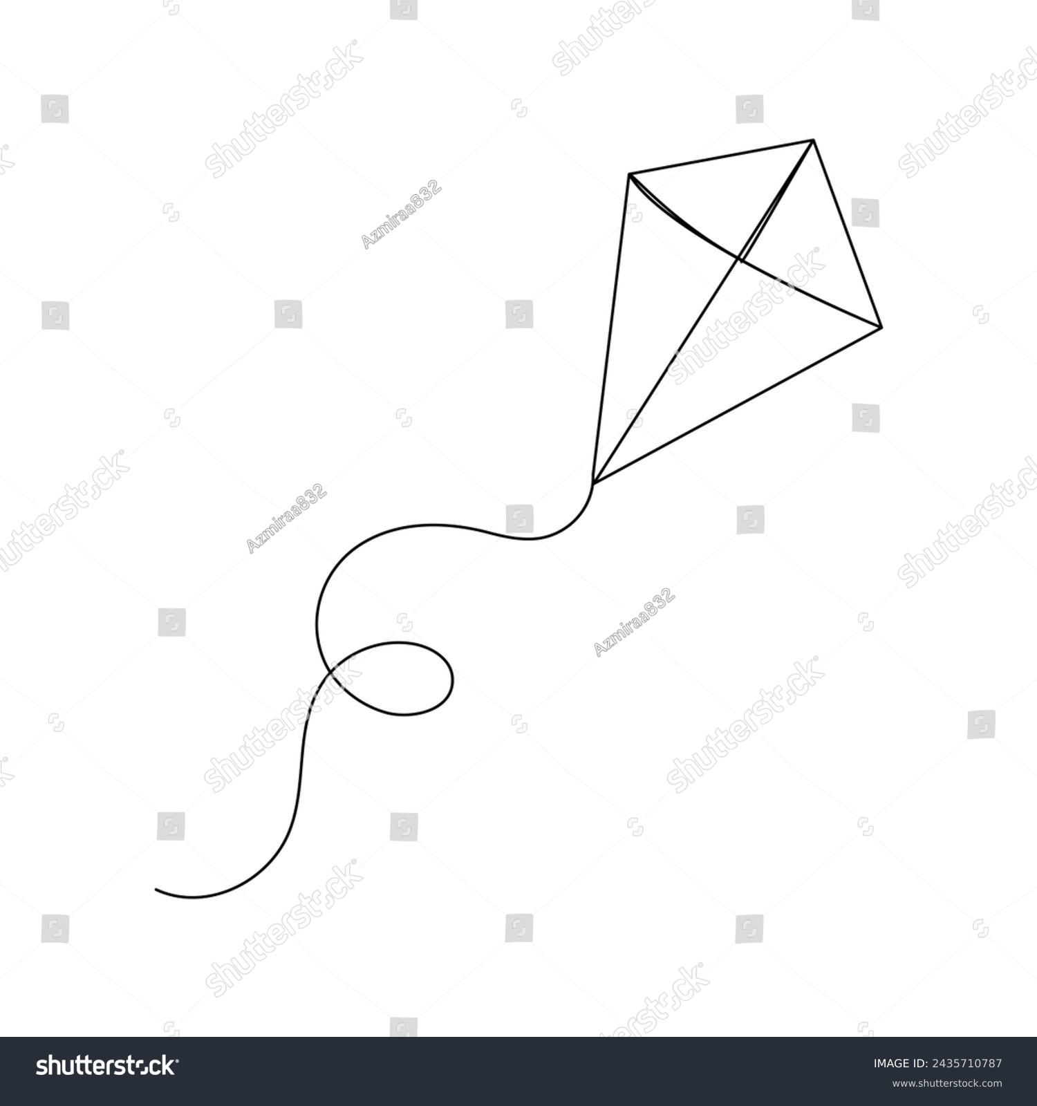 SVG of Kite   continuous one line drawing of outline vector illustration
 svg