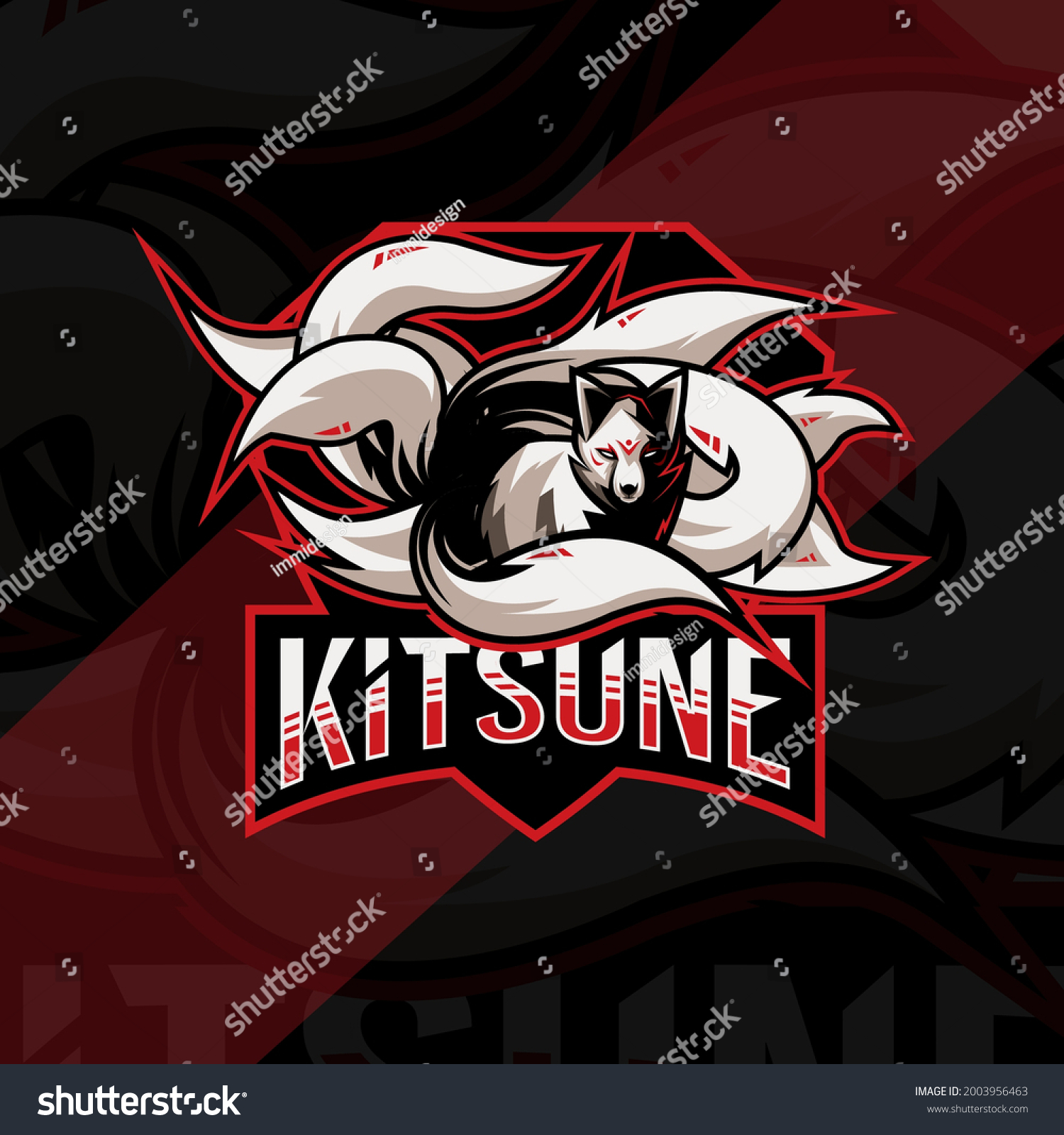 SVG of Kitsune mascot logo esport template design svg