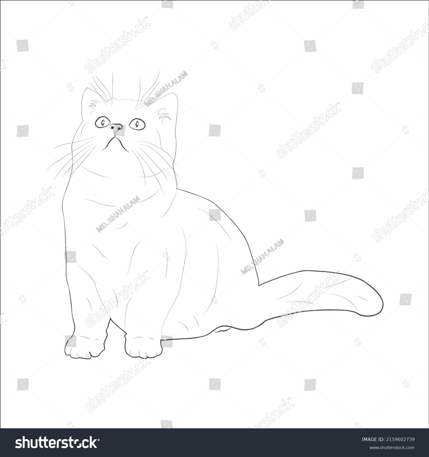 Kitty Cat Coloring Page Design Kids Stock Vector (Royalty Free ...