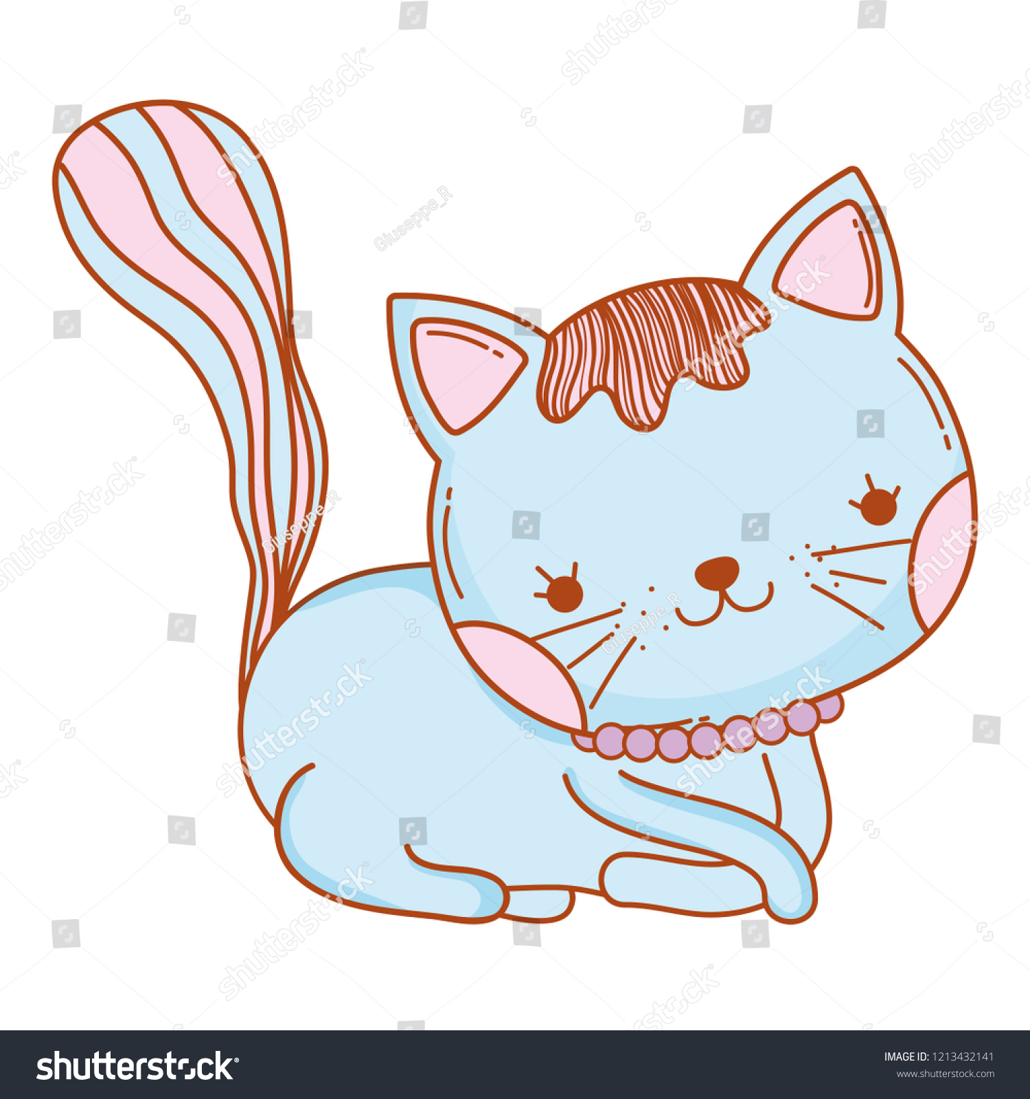 Kitty Cat Lay Down Cartoon Stock Vector (Royalty Free) 1213432141