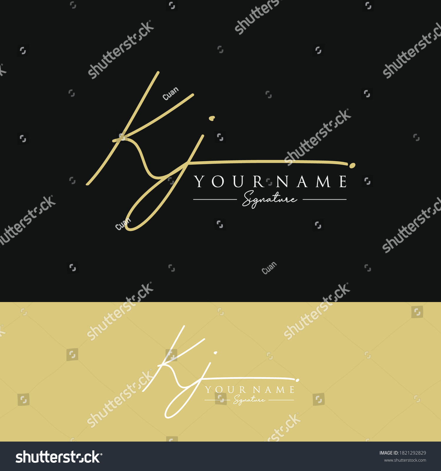 Kj Initial Letter Handwriting Signature Logo Stock Vector (Royalty Free ...