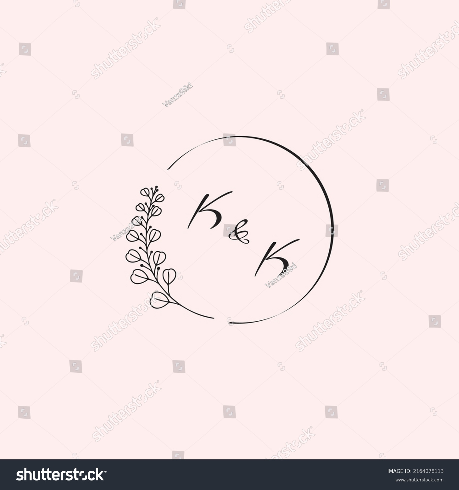 Kk Wedding Logo Letters High Quality Stock Vector (Royalty Free ...
