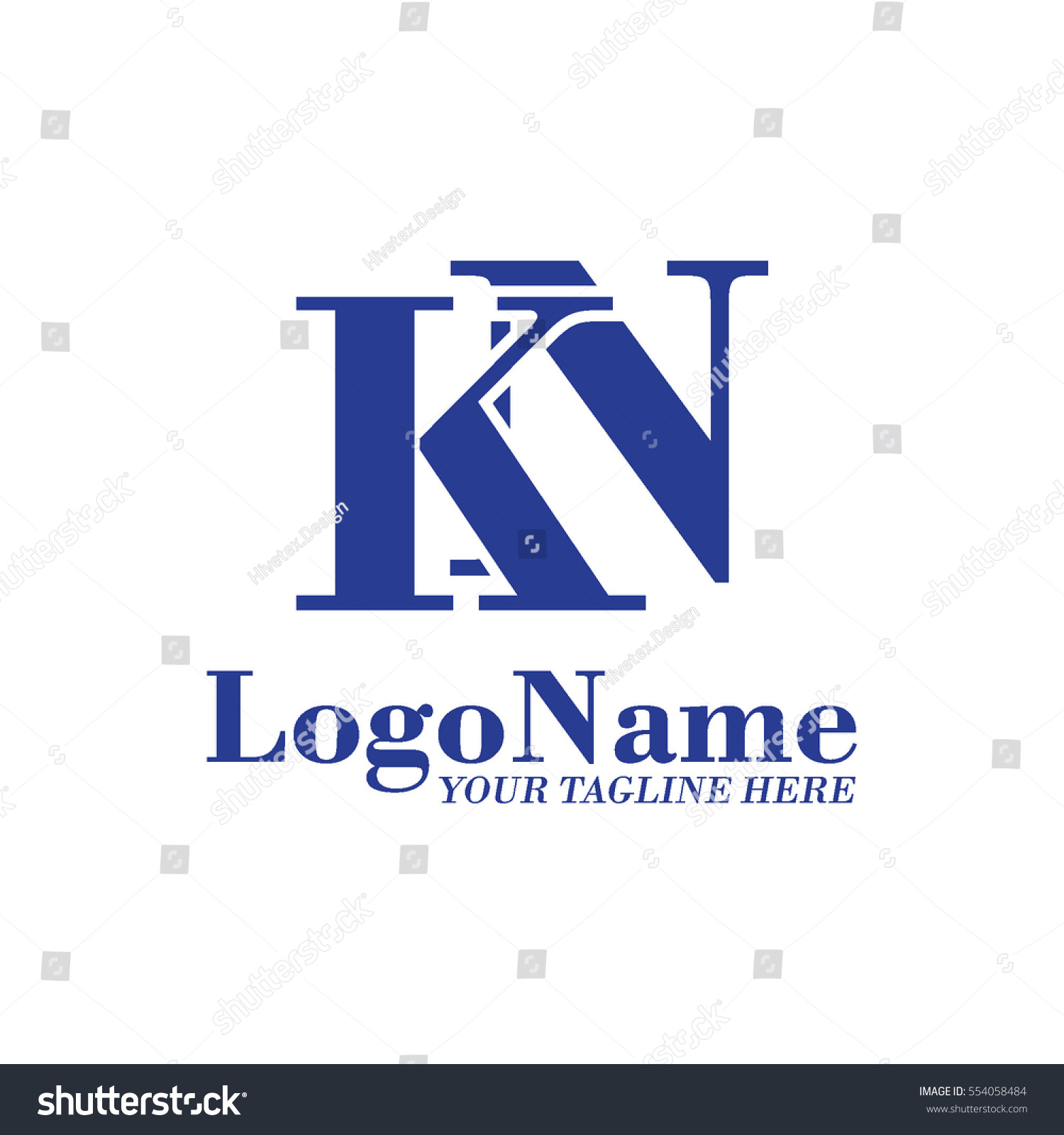 Kn Logo Stock Vector Royalty Free