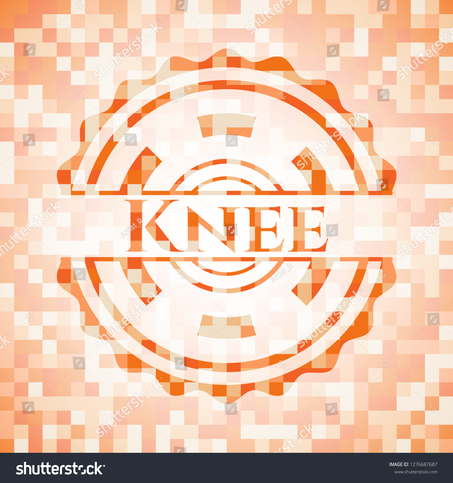 Knee Abstract Orange Mosaic Emblem Background Stock Vector (Royalty