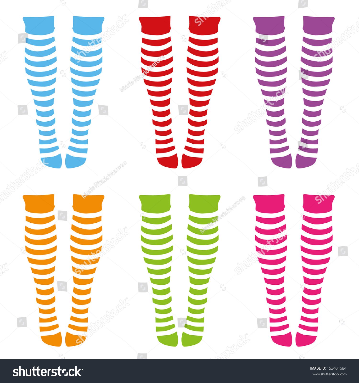 Knee-Length Socks Stock Vector Illustration 153401684 : Shutterstock