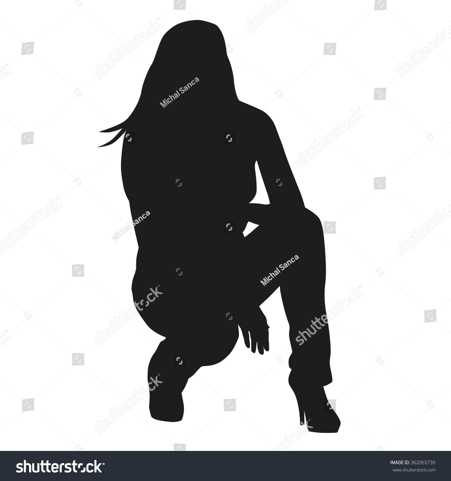 Kneeling Woman Vector Silhouette Vectores En Stock 362065739 - Shutterstock