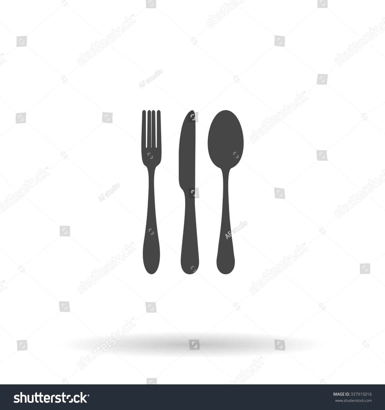 Knife Fork Spoon Icon Vector Stock Vector 337915016 - Shutterstock