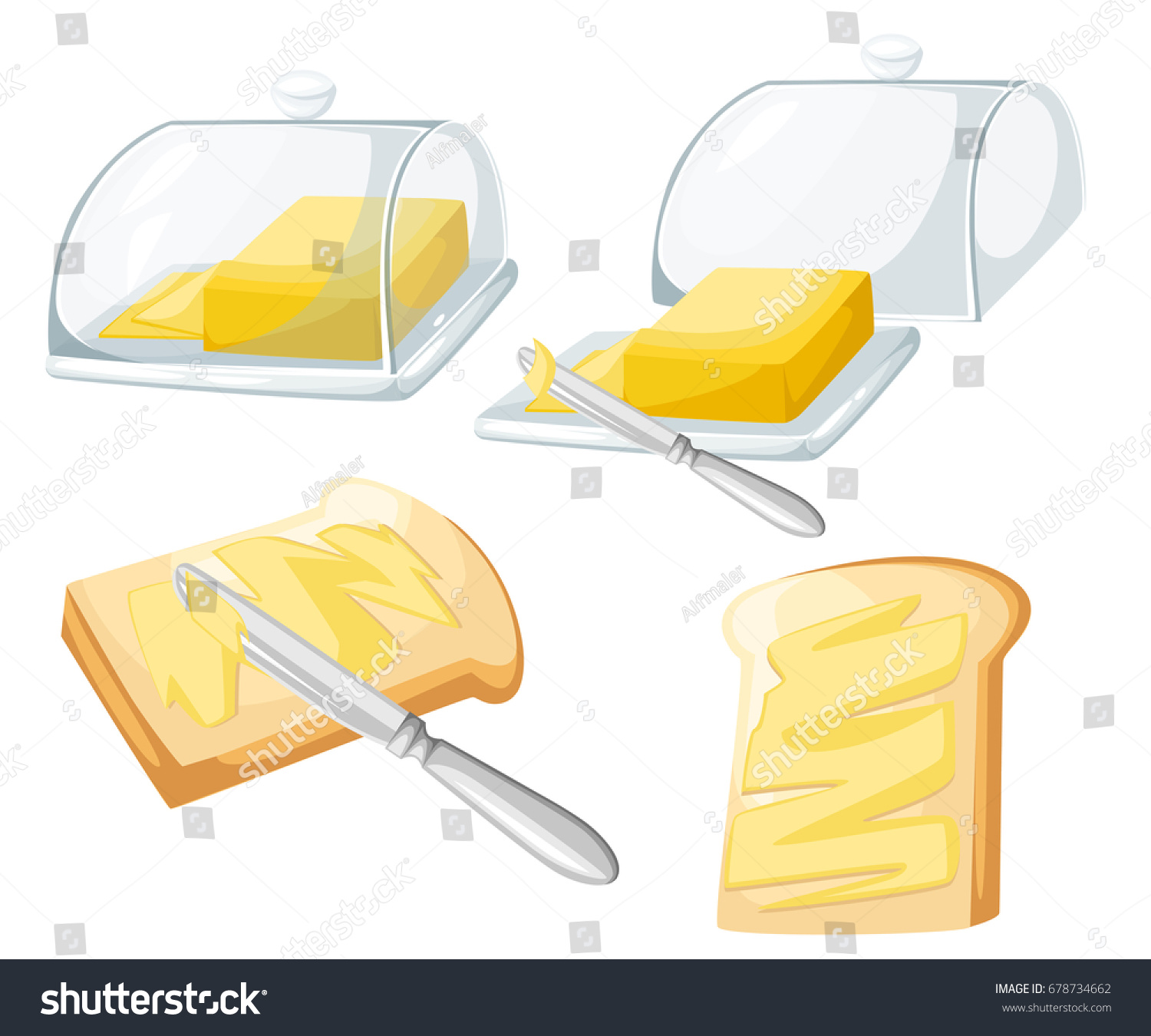 Messer Das Butter Oder Margarine Auf Stock Vektorgrafik
