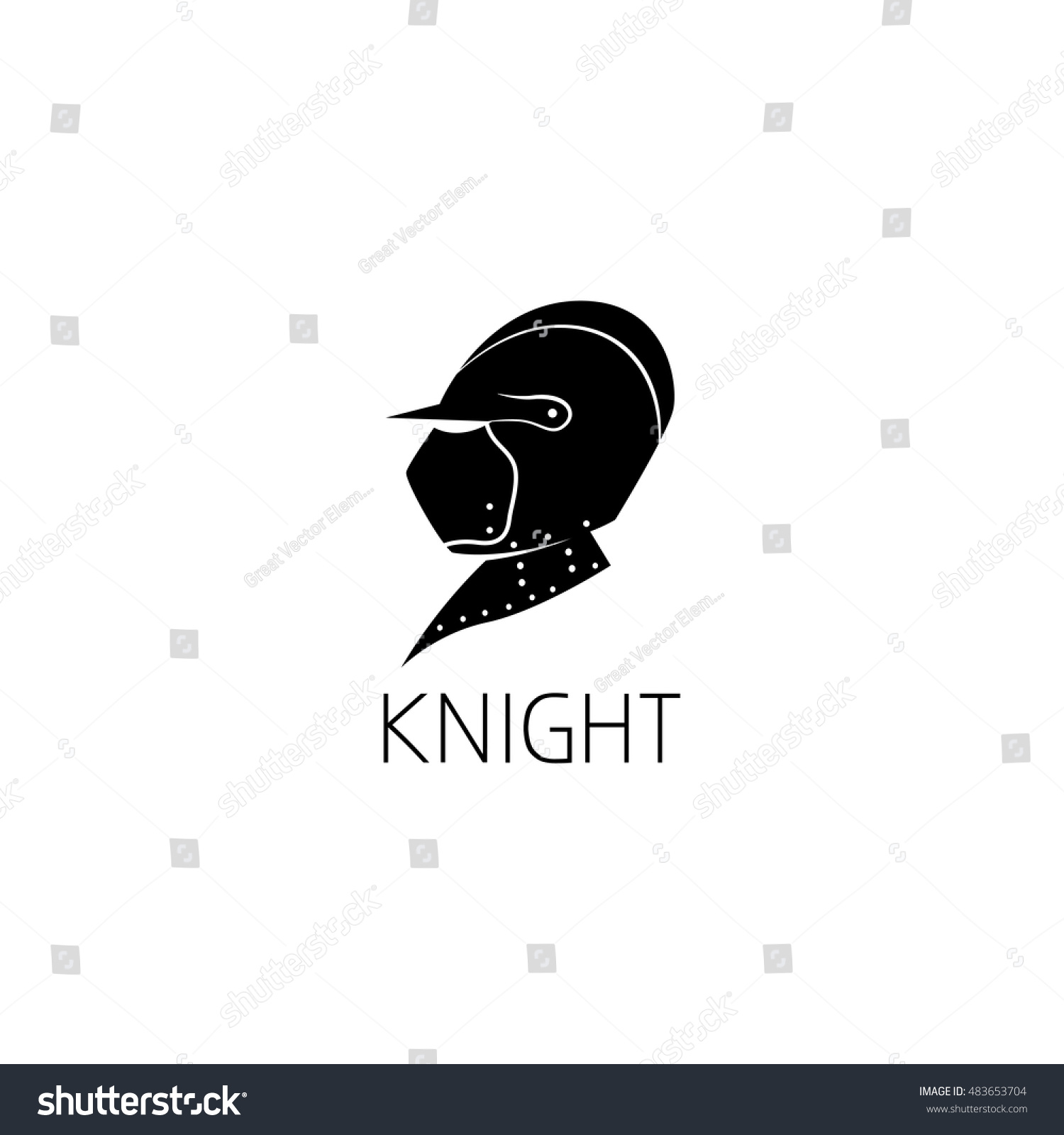 Knight Helmet Logo Graphic Design Concept. Editable Knight Helmet