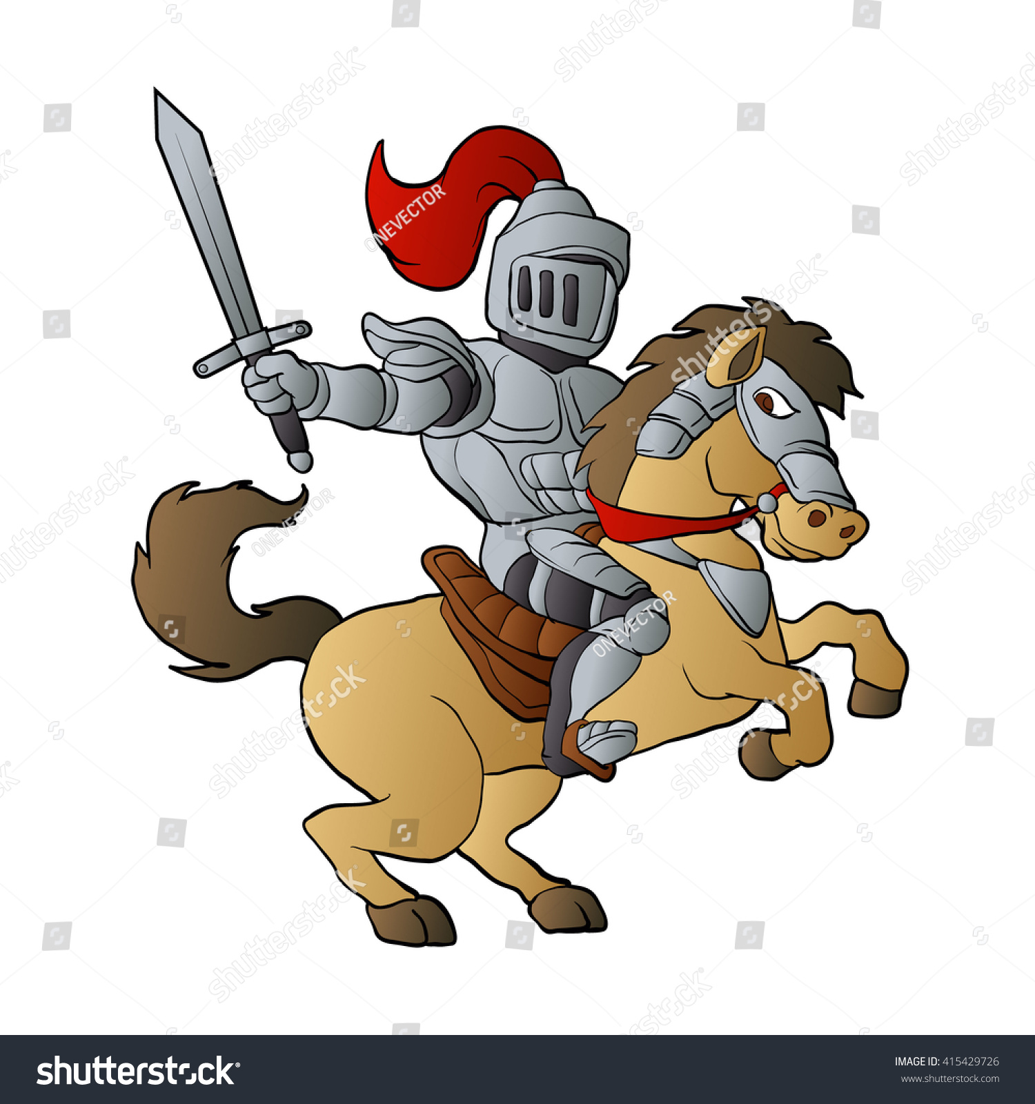 Knight On Horse Stock Vector 415429726 Shutterstock