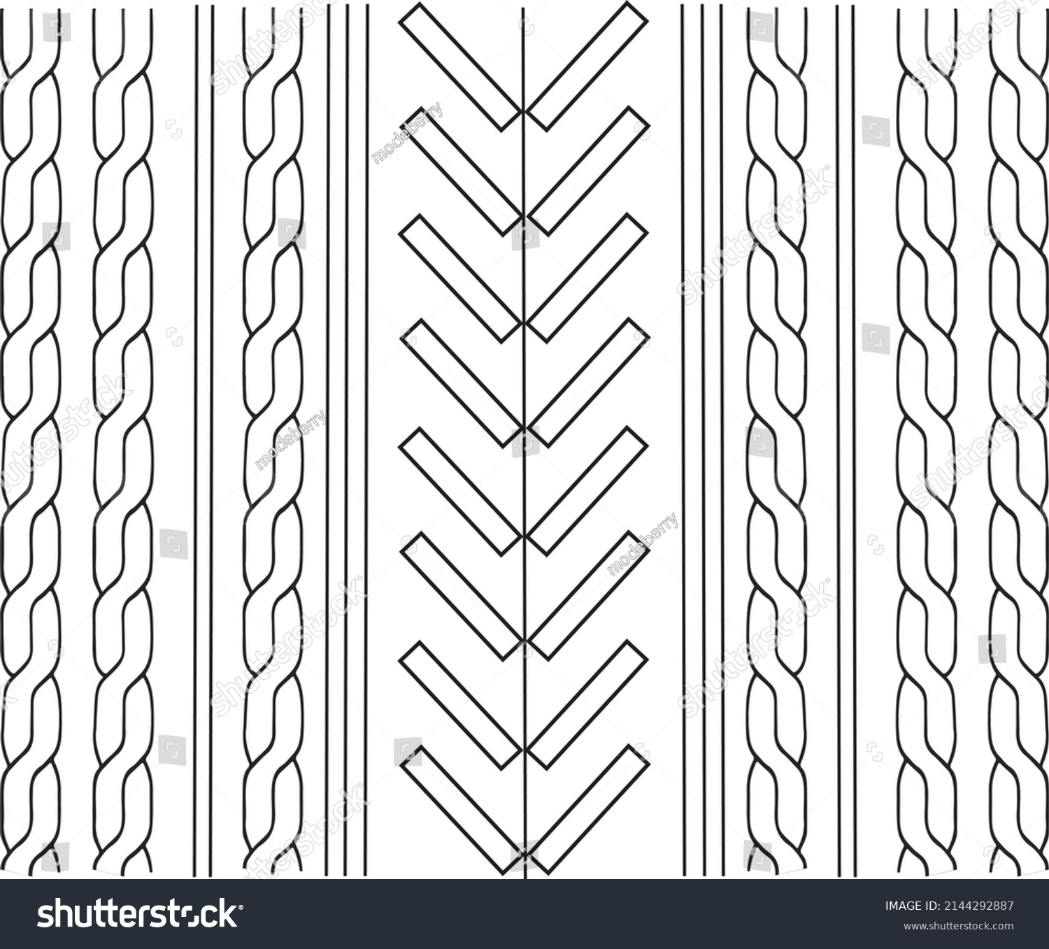 Knitwear Cable Stitch Technical Fashion Illustration Stock Vector ...