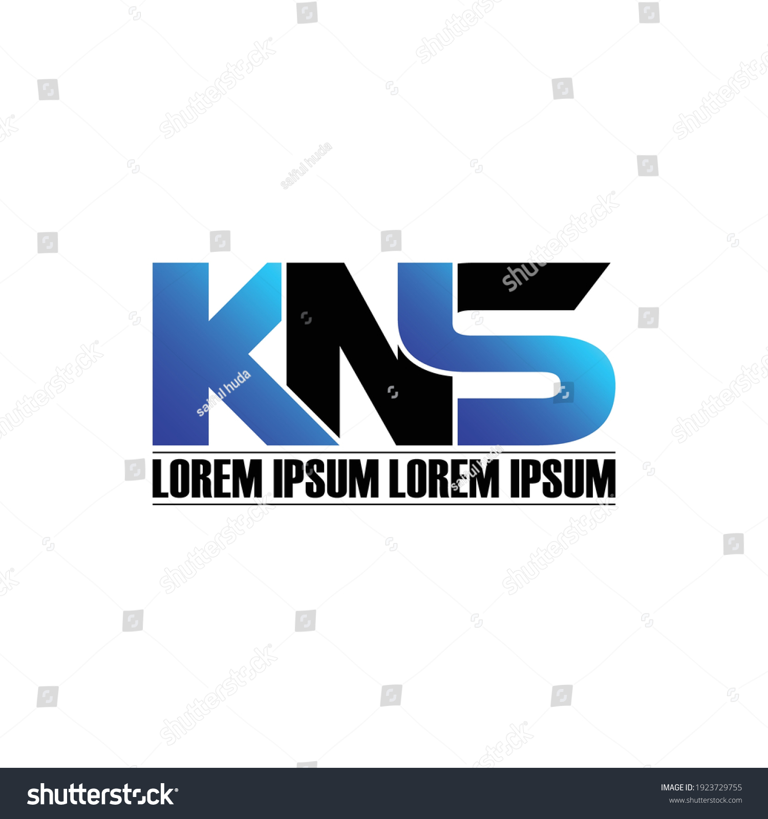 Kns Letter Monogram Logo Design Vector Stock Vector (Royalty Free ...