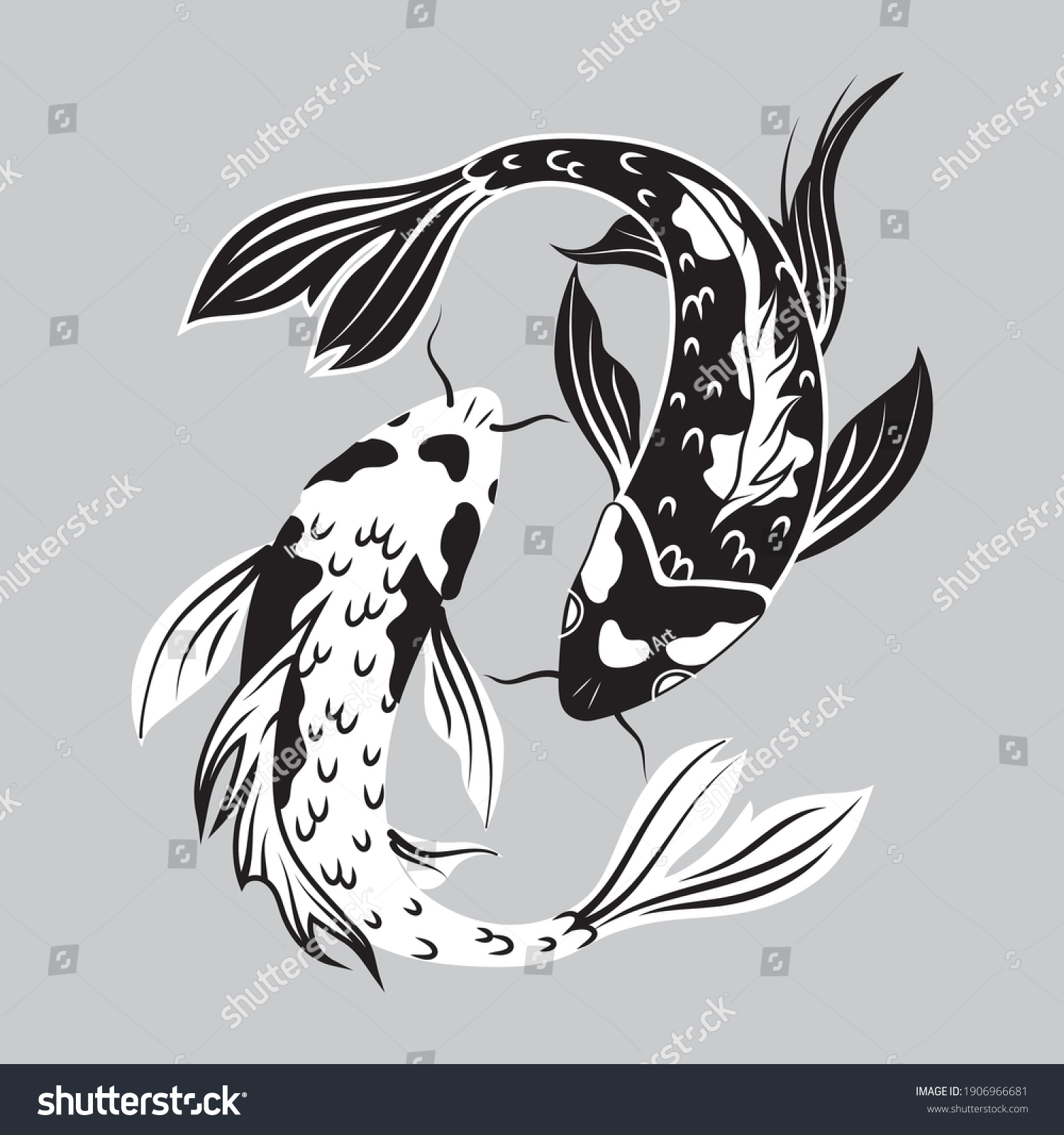 Koi Carp Fish Illustration Silhouettes Asian Stock Vector (Royalty Free ...