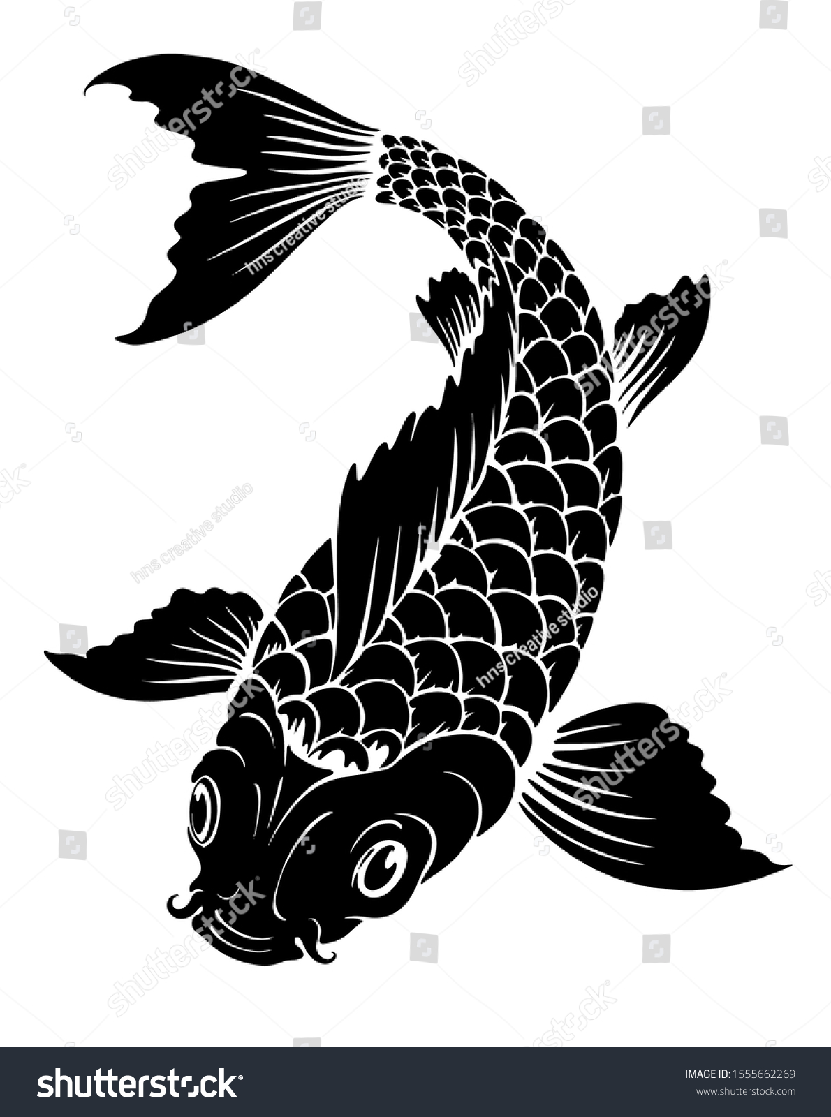 Koi Vector Silhouette Eps Format Stock Vector Royalty Free