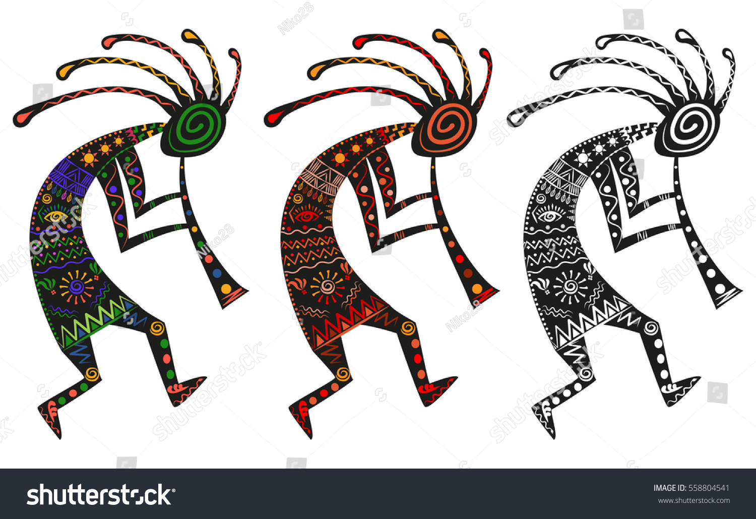 Kokopelli African God Fertility Ethnic Deity Stock Vector Royalty Free