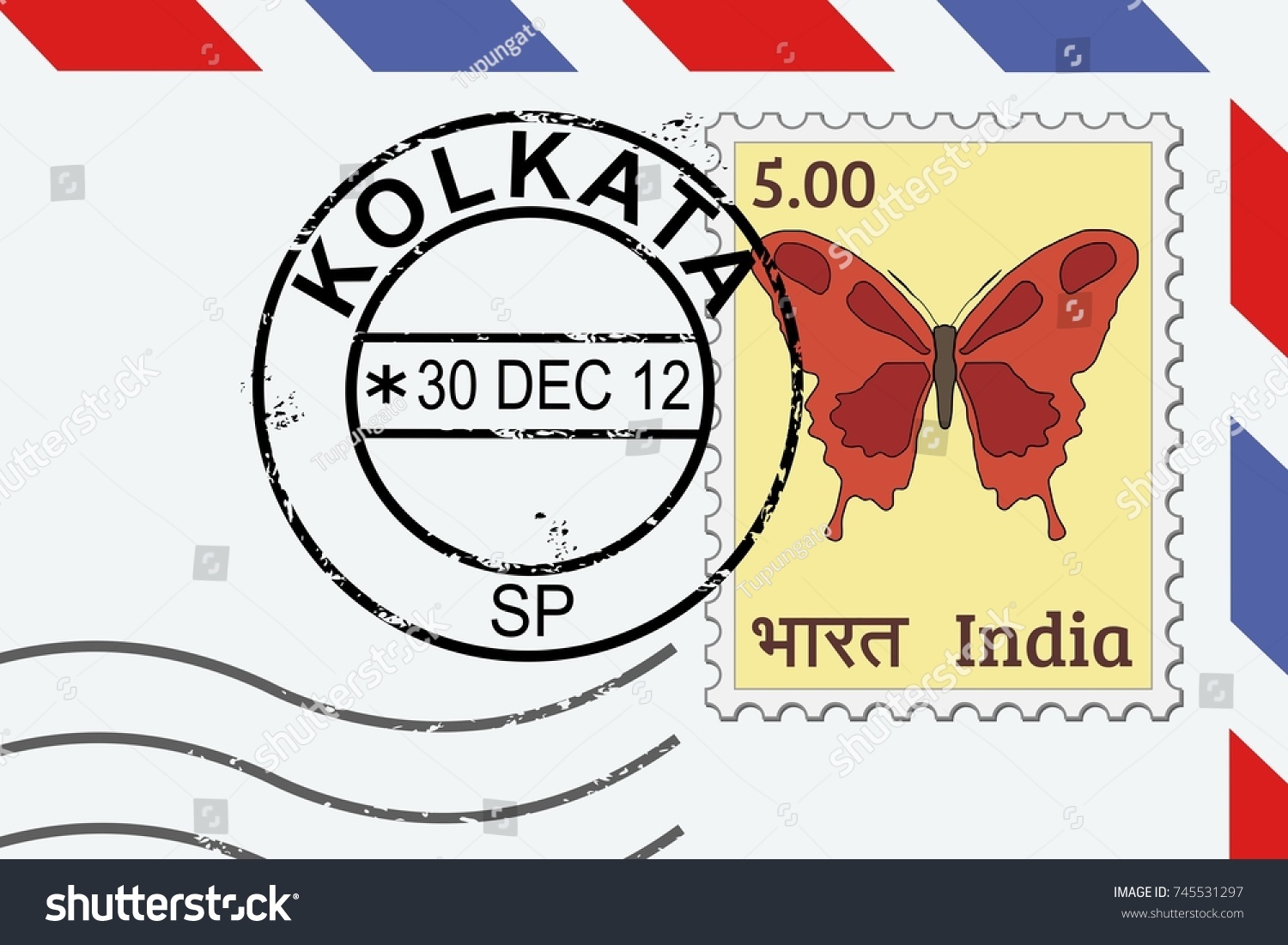 Vektor Stok Kolkata City Known Calcutta Postage Stamp (Tanpa Royalti