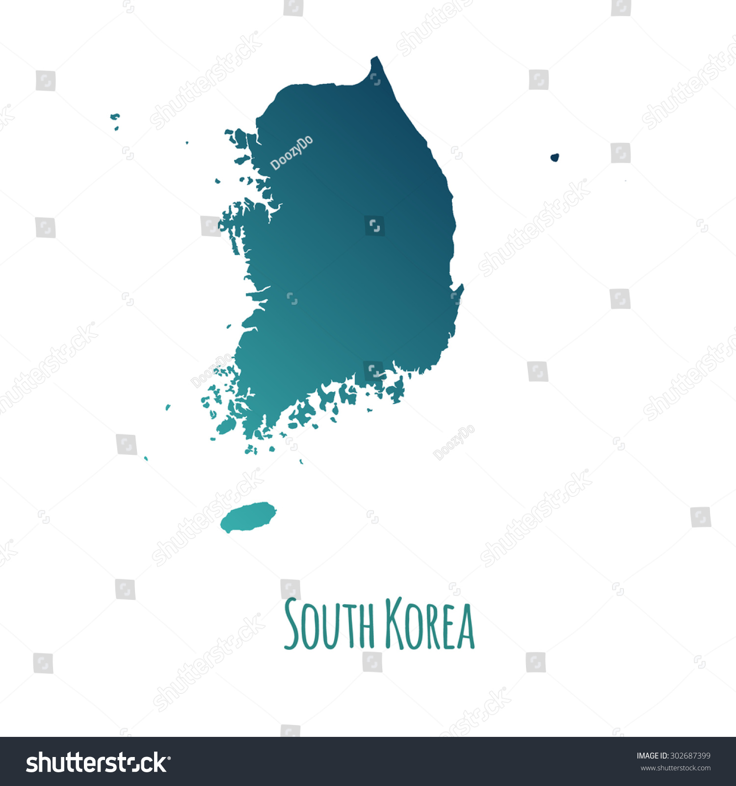 Korean Dmz South Vector Map Color Stock Vector (Royalty Free) 302687399