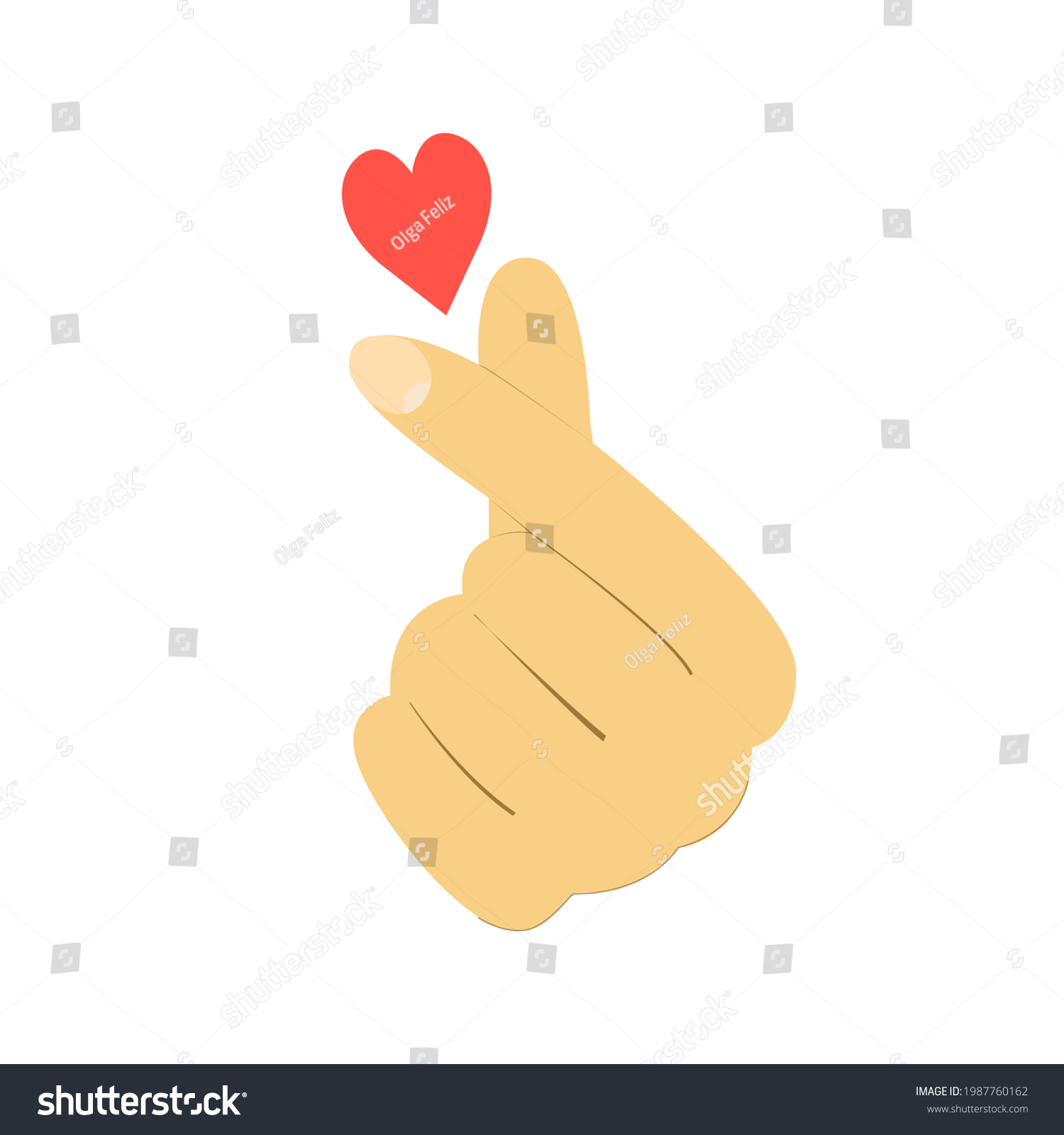 Korean Modern Heart Symbol Vector Finger Stock Vector (Royalty Free ...