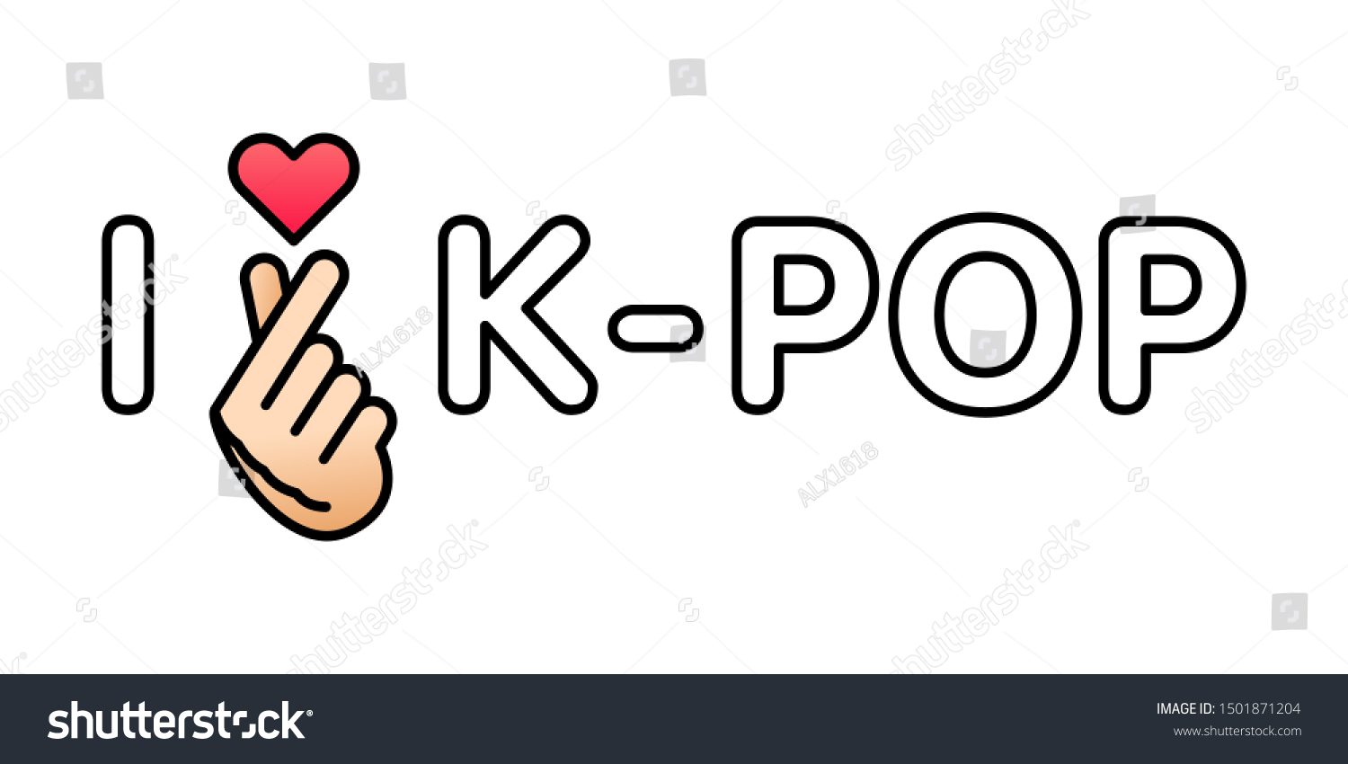 韓国のポスター 黒い輪郭文字 K Popの音楽レコードのコンセプト Ui Uxデザインエレメント ベクターイラスト のベクター画像素材 ロイヤリティフリー