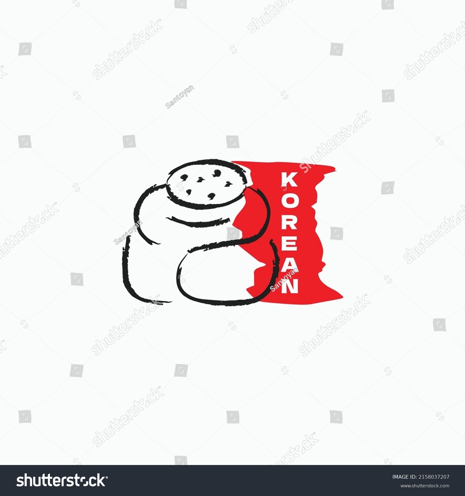 Korean Street Food Logo Vector Design Stock Vector (Royalty Free