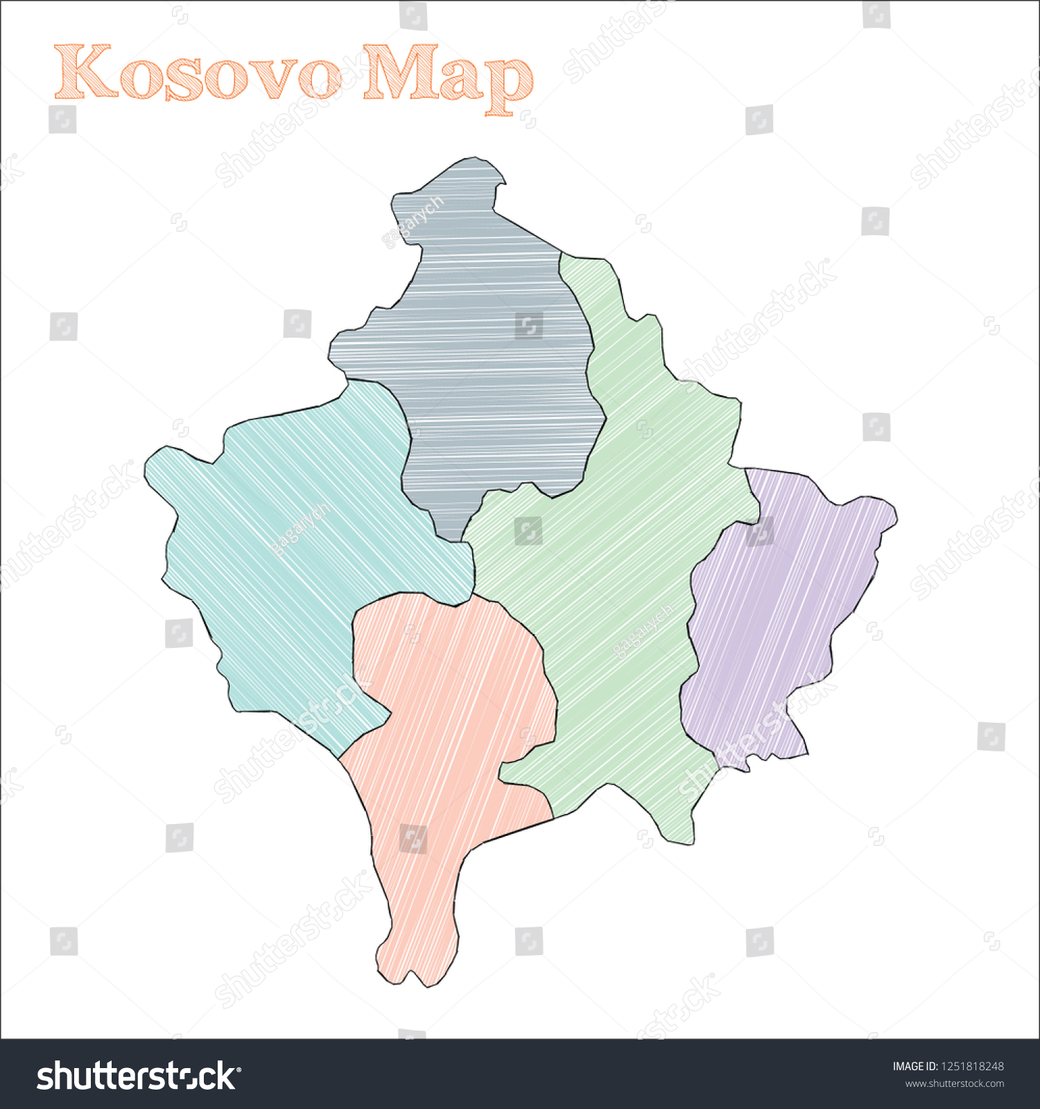 7 Kosovo Sketchy Map Images Stock Photos Vectors Shutterstock   Stock Vector Kosovo Hand Drawn Map Colourful Sketchy Country Outline Overwhelming Kosovo Map With Provinces 1251818248 