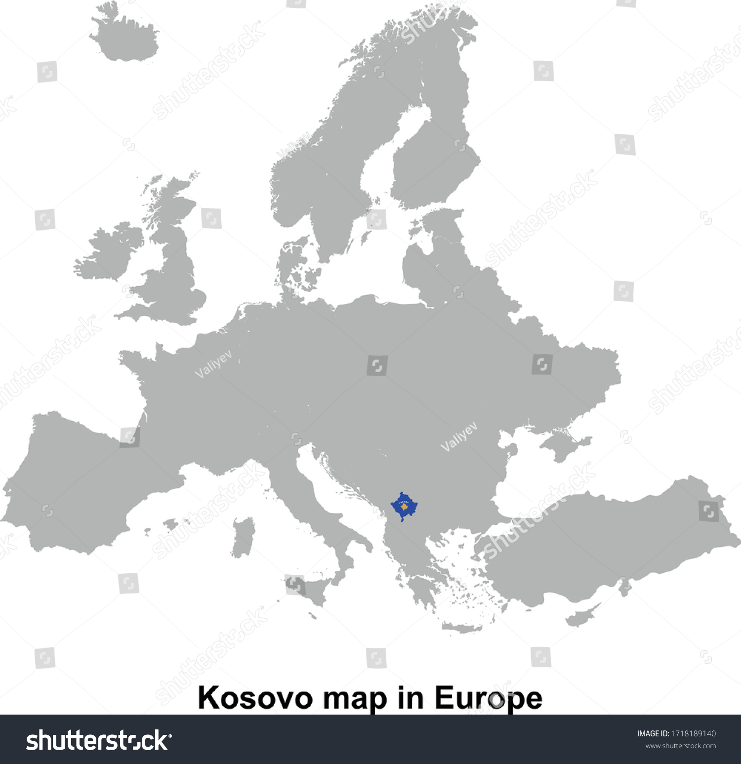 Kosovo Map Colored Flag Colors Europe Stock Vector Royalty Free Stock Vector Kosovo Map Colored With Flag Colors In Europe Isolated Vector Illustration 1718189140