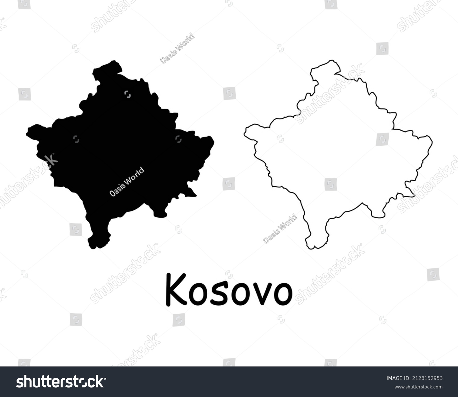 Kosovo Map Kosovar Kosovan Black Silhouette Stock Vector (Royalty Free ... photo