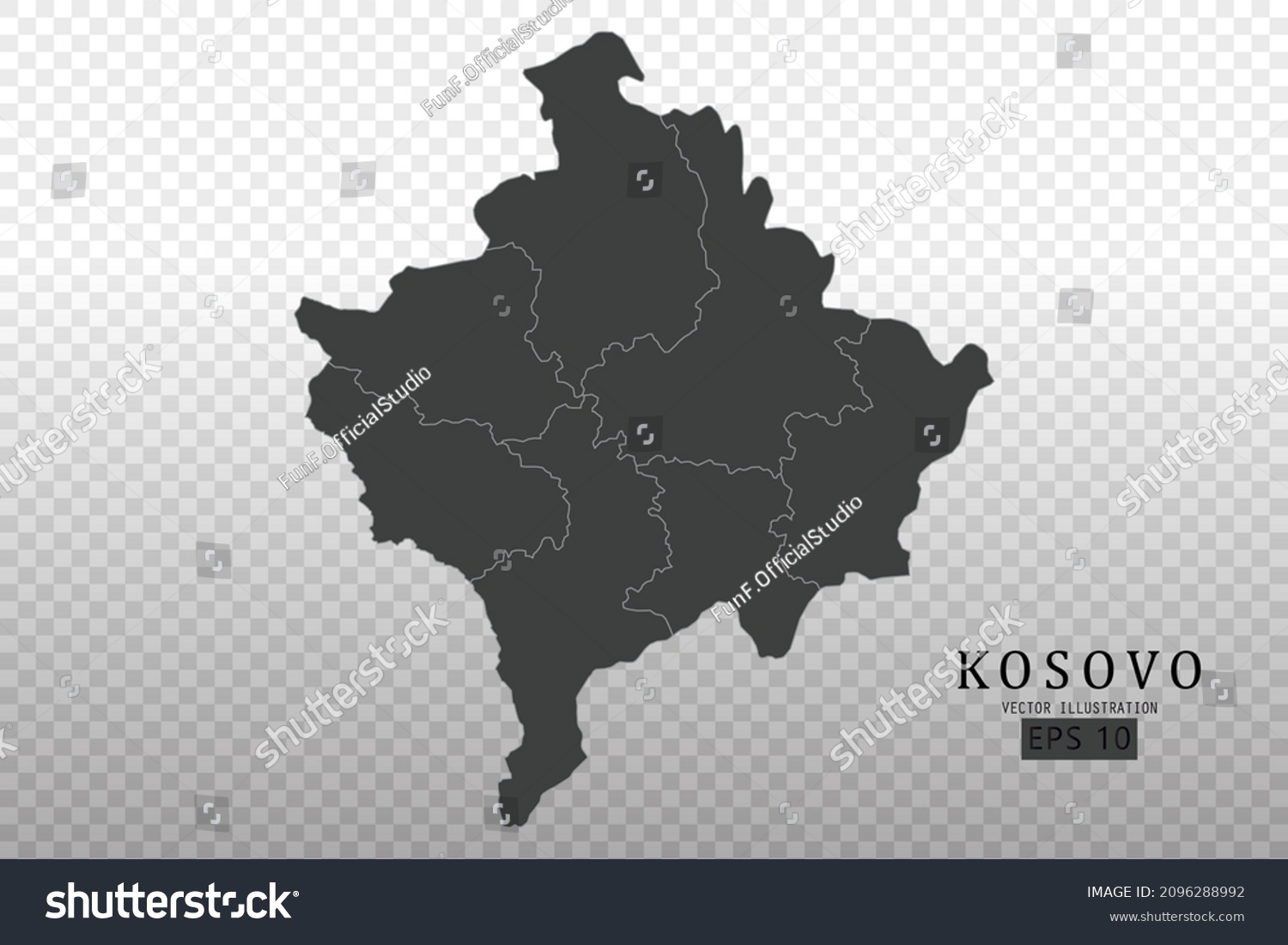 Kosovo Map World Map International Vector Stock Vector Royalty Free 2096288992