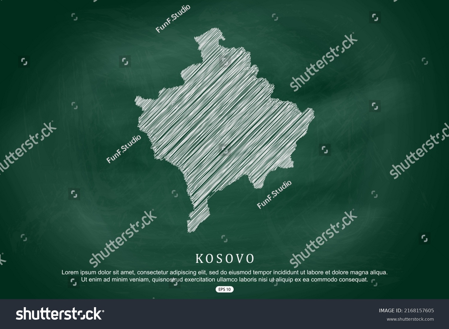 Kosovo Map World Map International Vector Stock Vector Royalty Free   Stock Vector Kosovo Map World Map International Vector Template With White Outline Graphic Sketch And Old 2168157605 