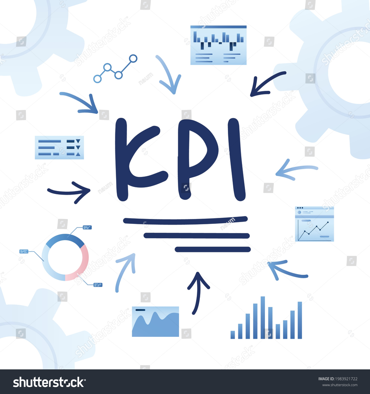 Kpi Key Performance Indicator Metrics Measure Stock Vector (Royalty ...