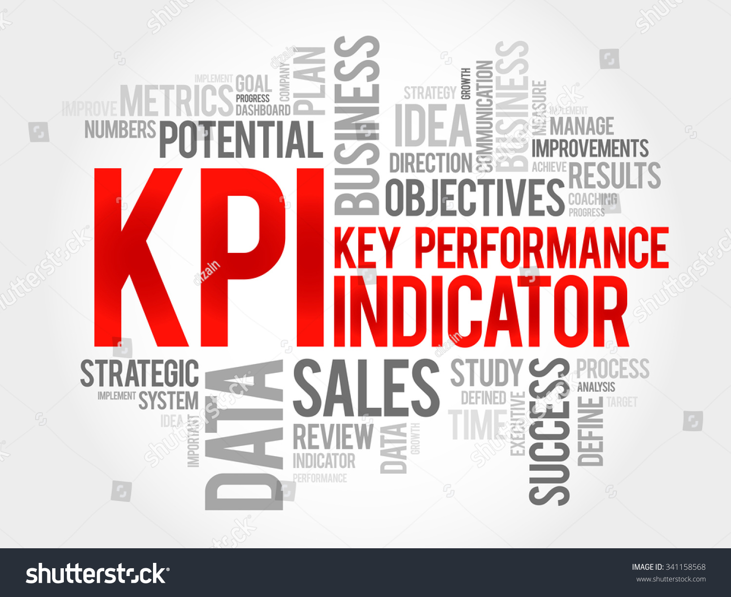 Kpi Key Performance Indicator Word Cloud Stock Vector 341158568 ...