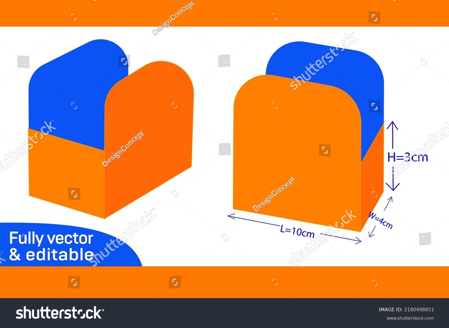 SVG of kraft paper Cardboard shoes box dieline template and 3D box design svg