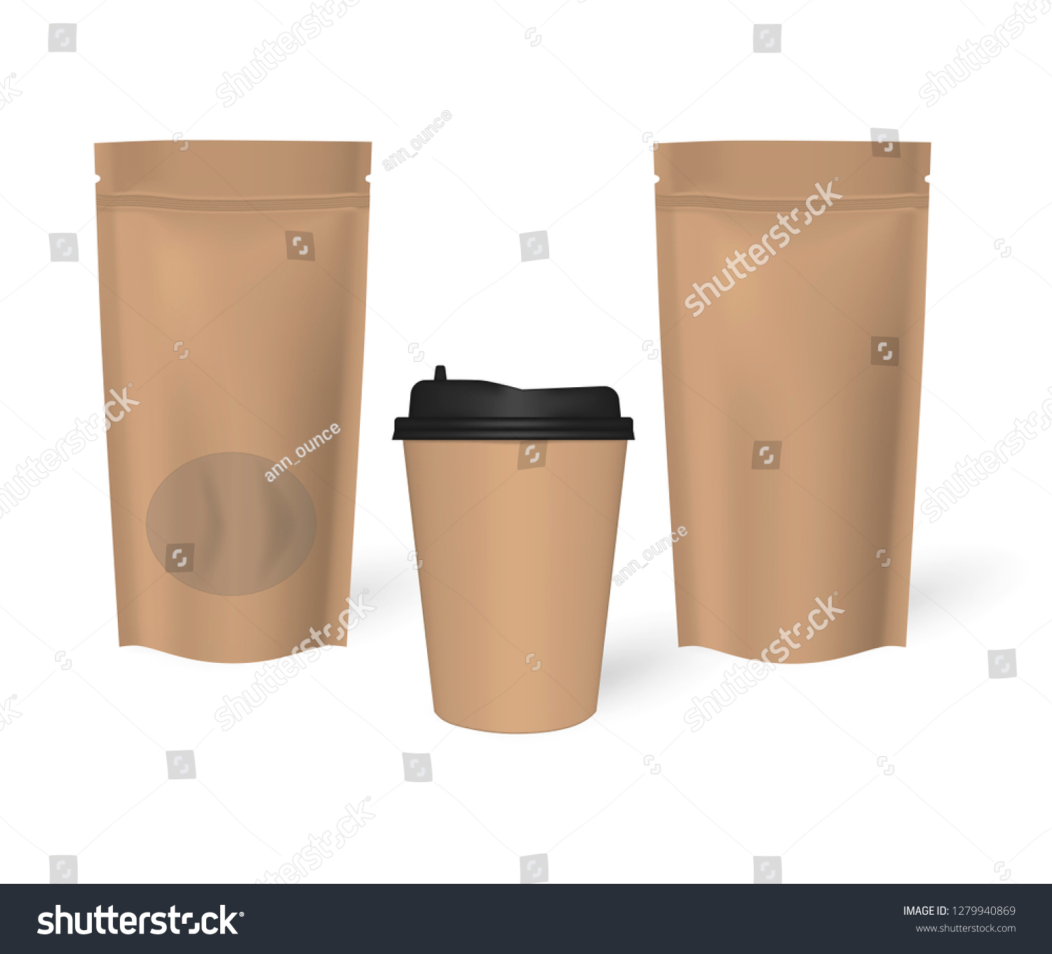 Download Kraft Paper Disposable Coffee Cup Stand Stock Vector Royalty Free 1279940869