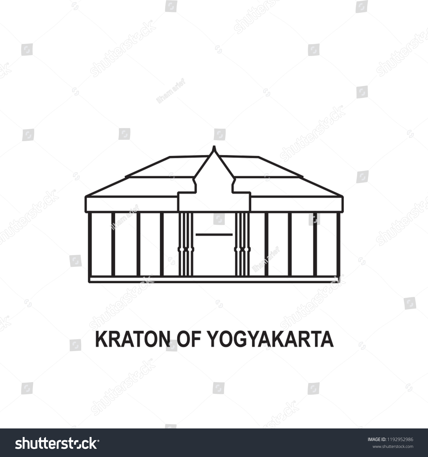 Kraton Yogyakarta Icon Outline Stock Vector Royalty Free 1192952986