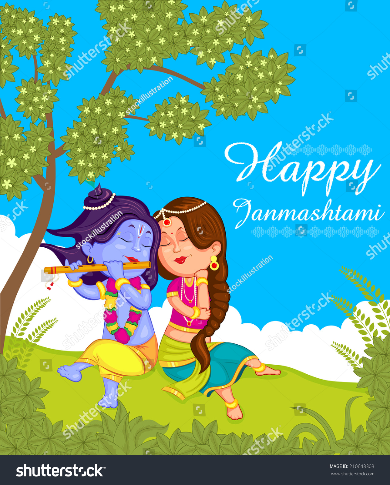 Krishna Janmashtami Background Vector Stock Vector ...