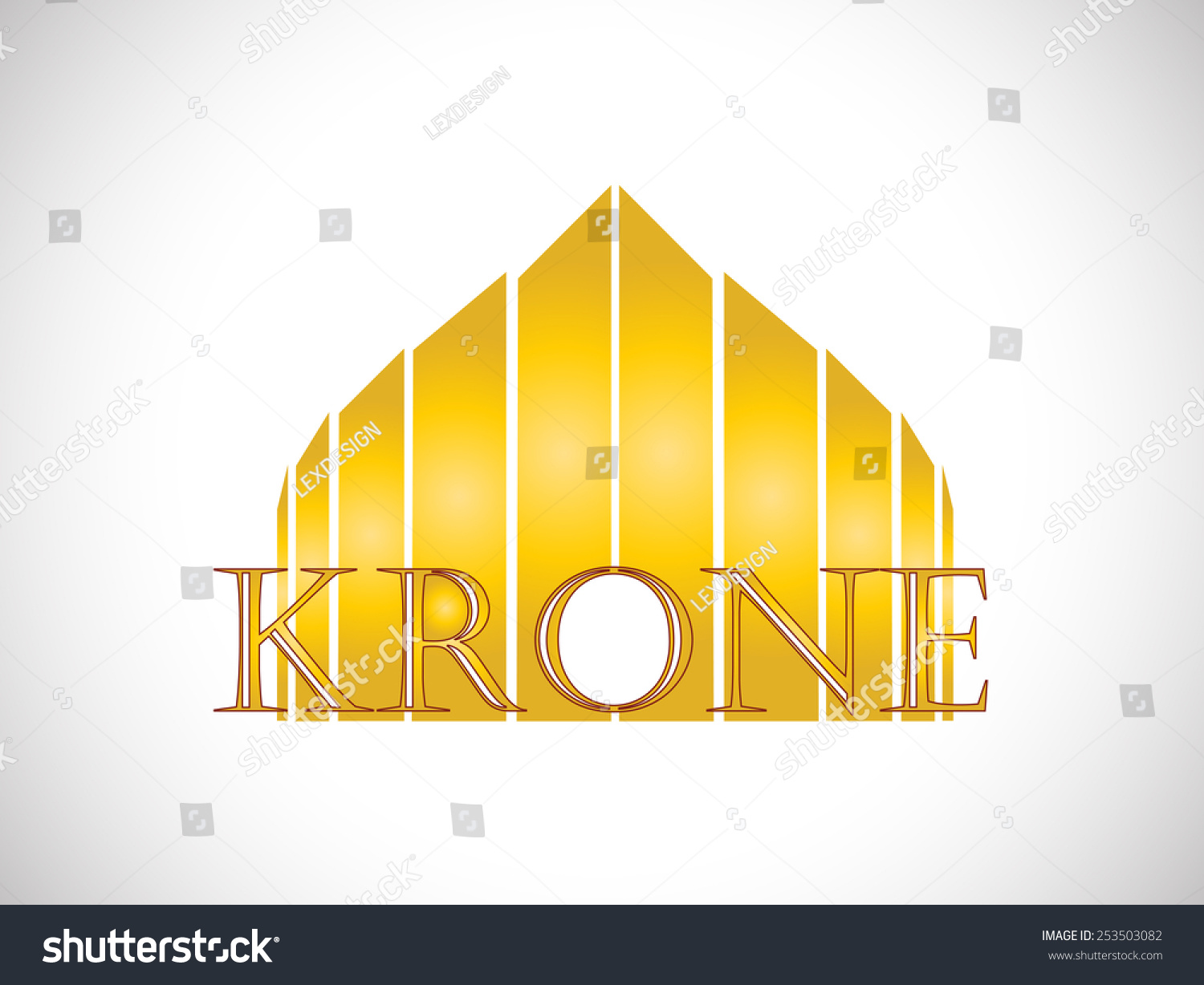 Krone Gold Logo Stock Vector Royalty Free