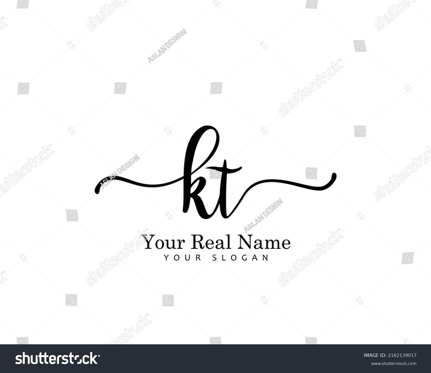 Kt Initial Beauty Monogram Logo Vector Stock Vector Royalty Free