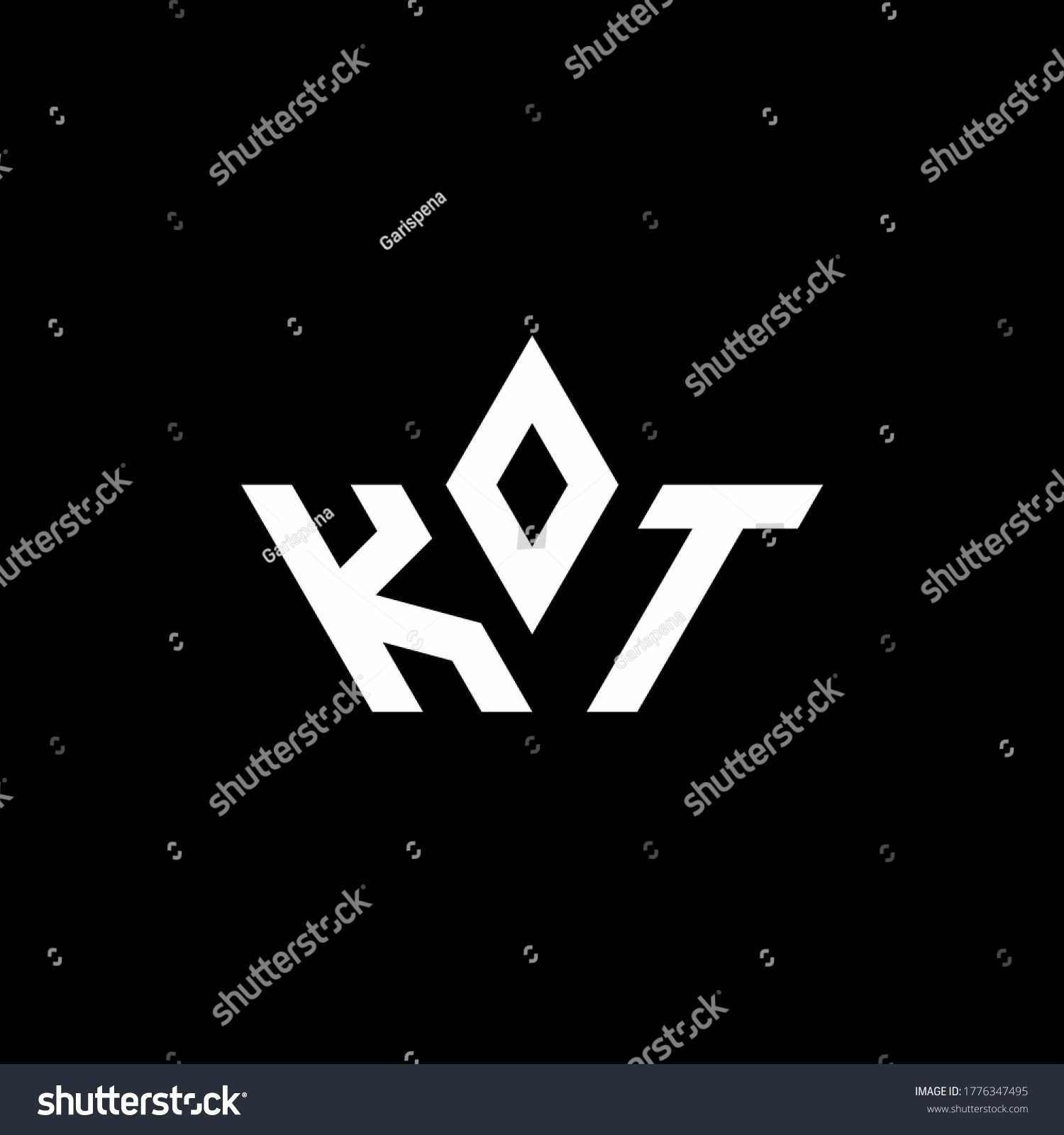 Kt Monogram Logo Crown Shape Luxury Stock Vector (Royalty Free ...