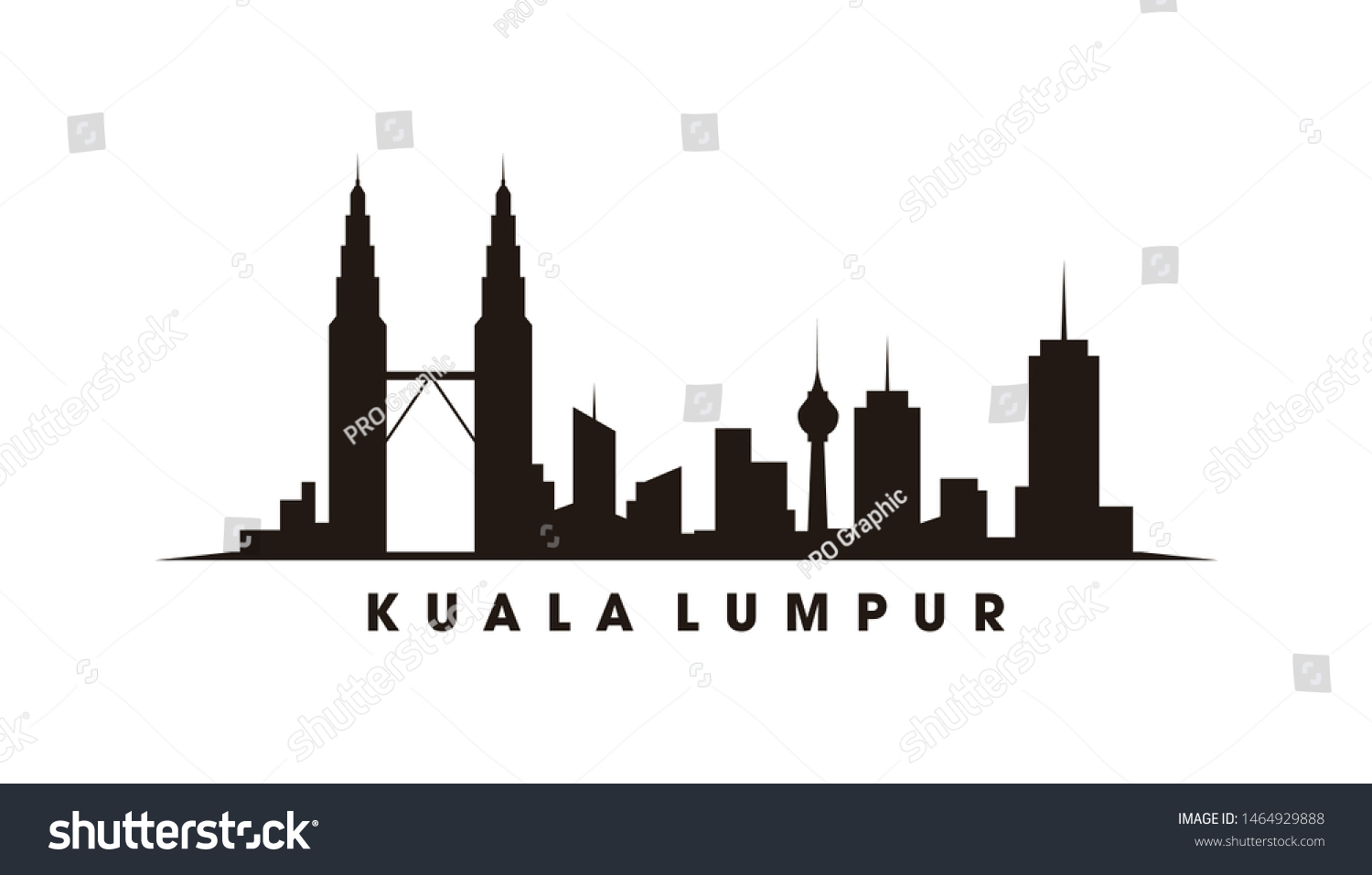 Kuala Lumpur Landmarks Silhouette Vector Stock Vector (Royalty Free ...