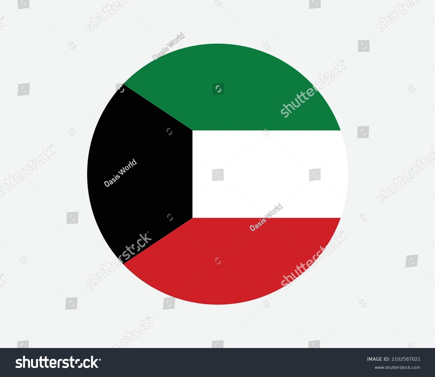 SVG of Kuwait Round Country Flag. Kuwaiti Circle National Flag. State of Kuwait Circular Shape Button Banner. EPS Vector Illustration. svg