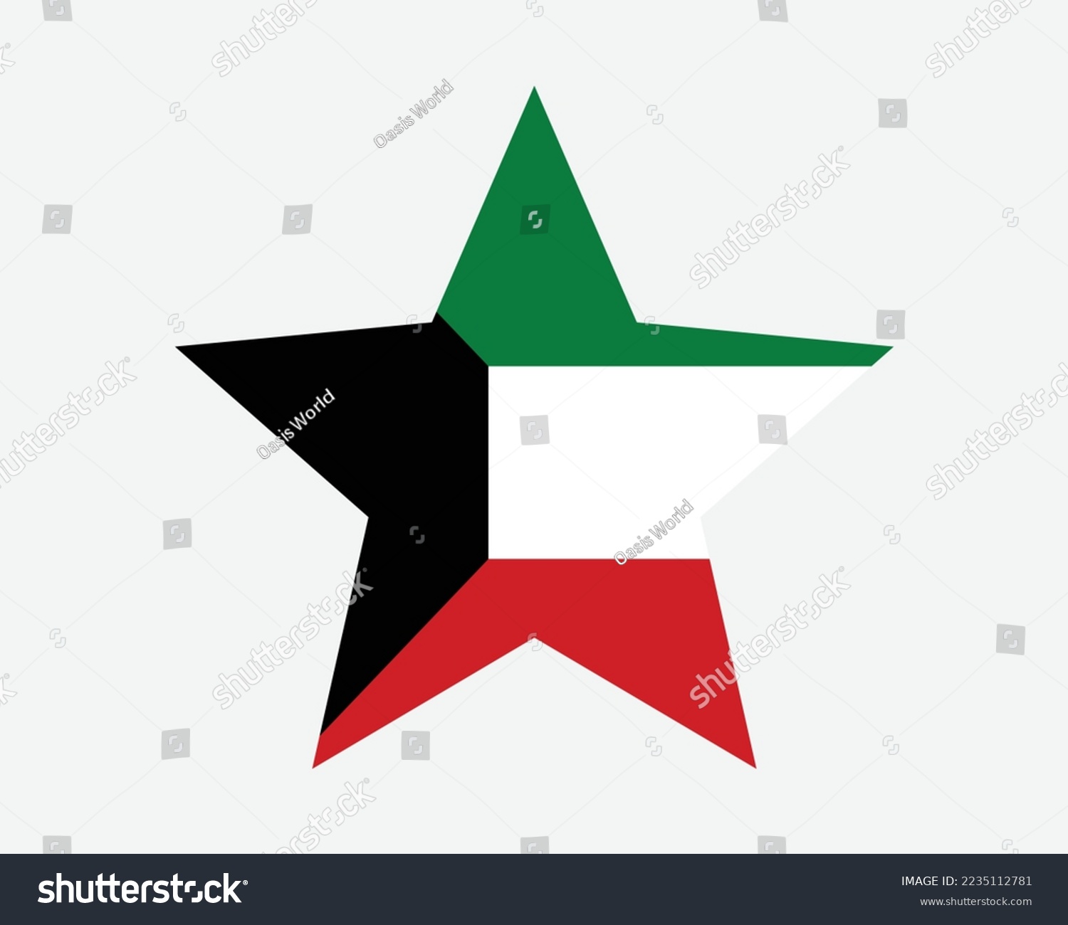 SVG of Kuwait Star Flag. Kuwaiti Star Shape Flag. State of Kuwait Country National Banner Icon Symbol Vector Flat Artwork Graphic Illustration svg