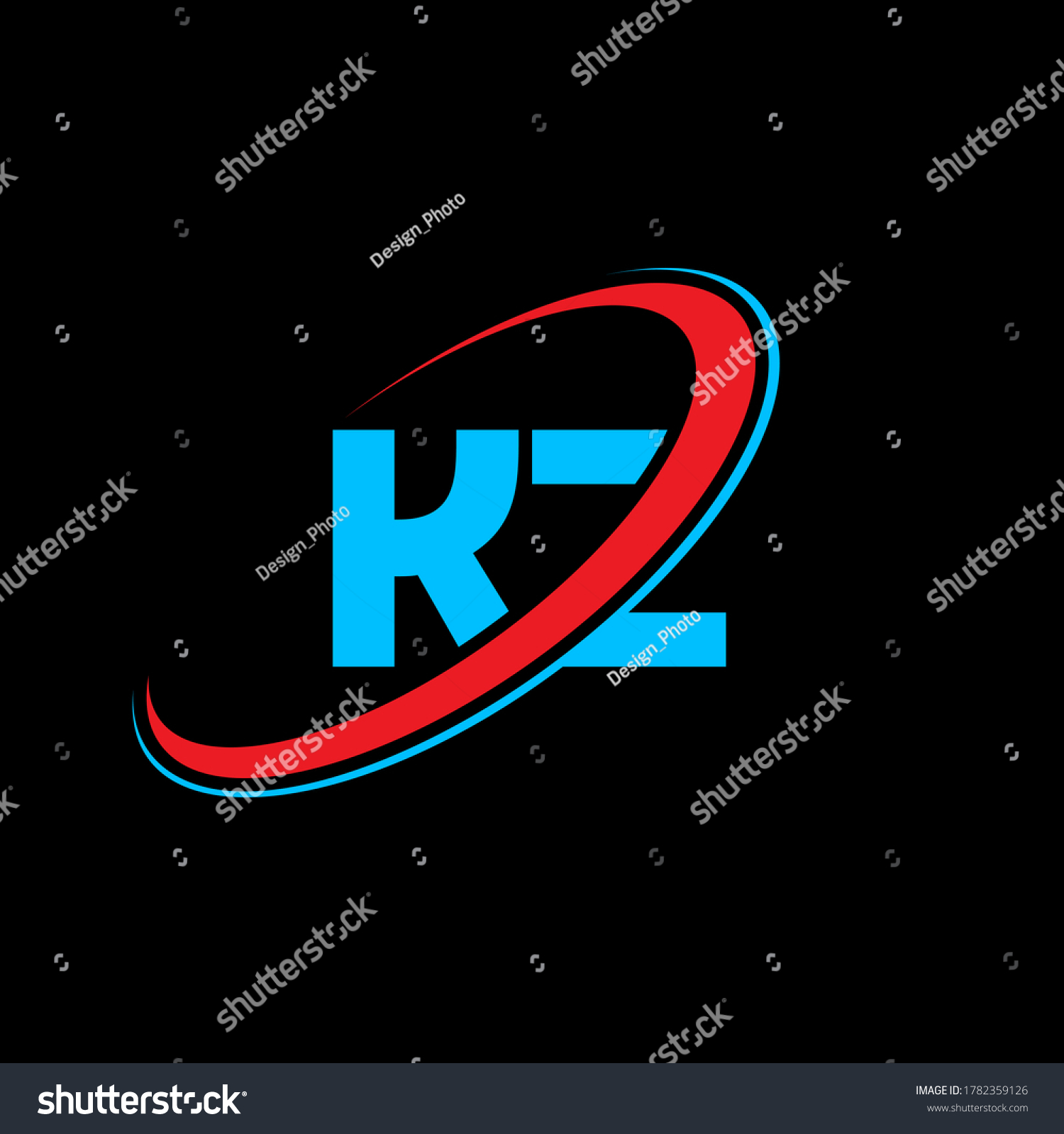 Kz K Z Letter Logo Design Stock Vector (Royalty Free) 1782359126 ...