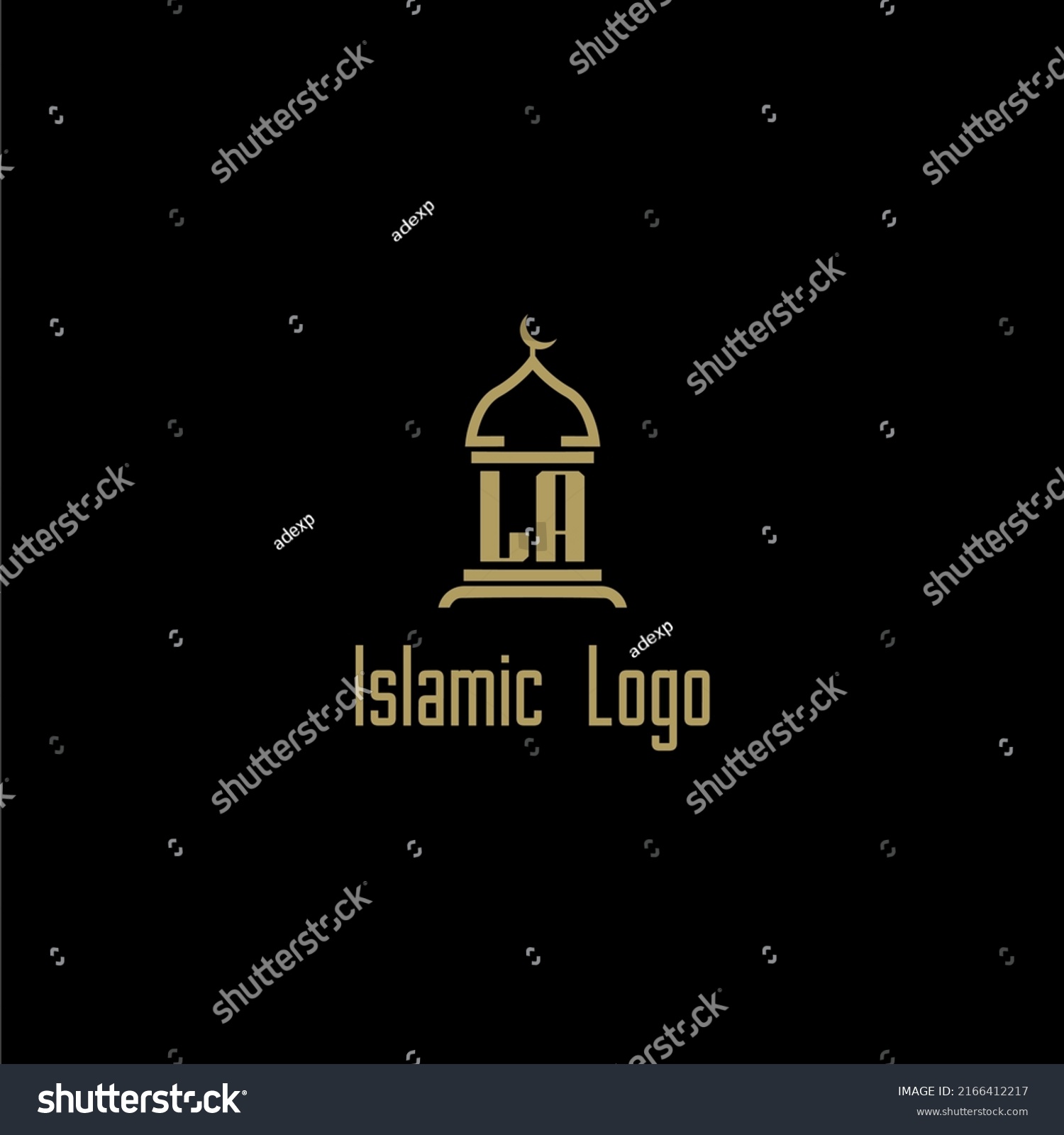 La Initial Monogram Islamic Logo Mosque Stock Vector (Royalty Free ...