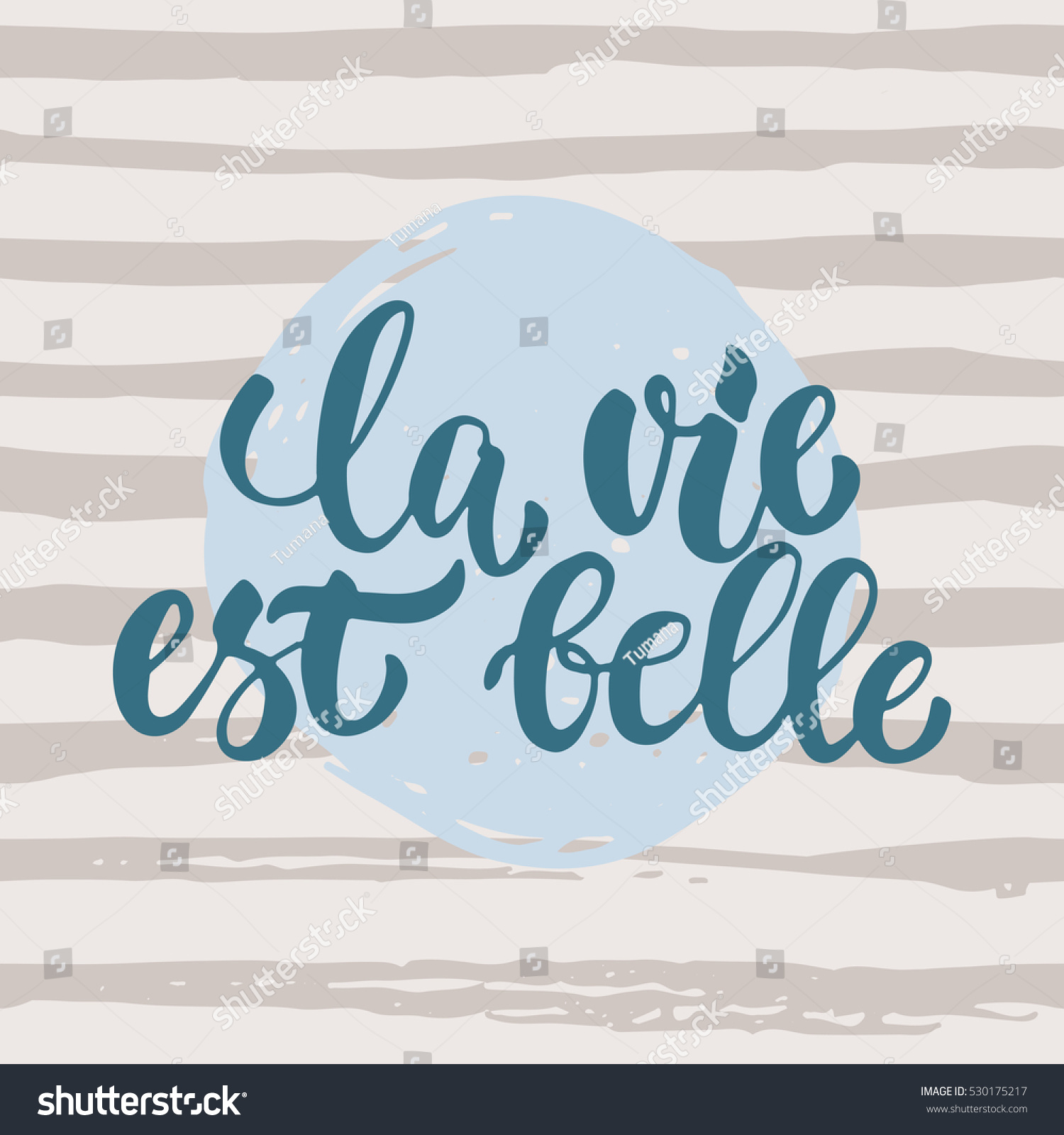 La Vie Est Belle Hand Drawn Stock Vector Royalty Free