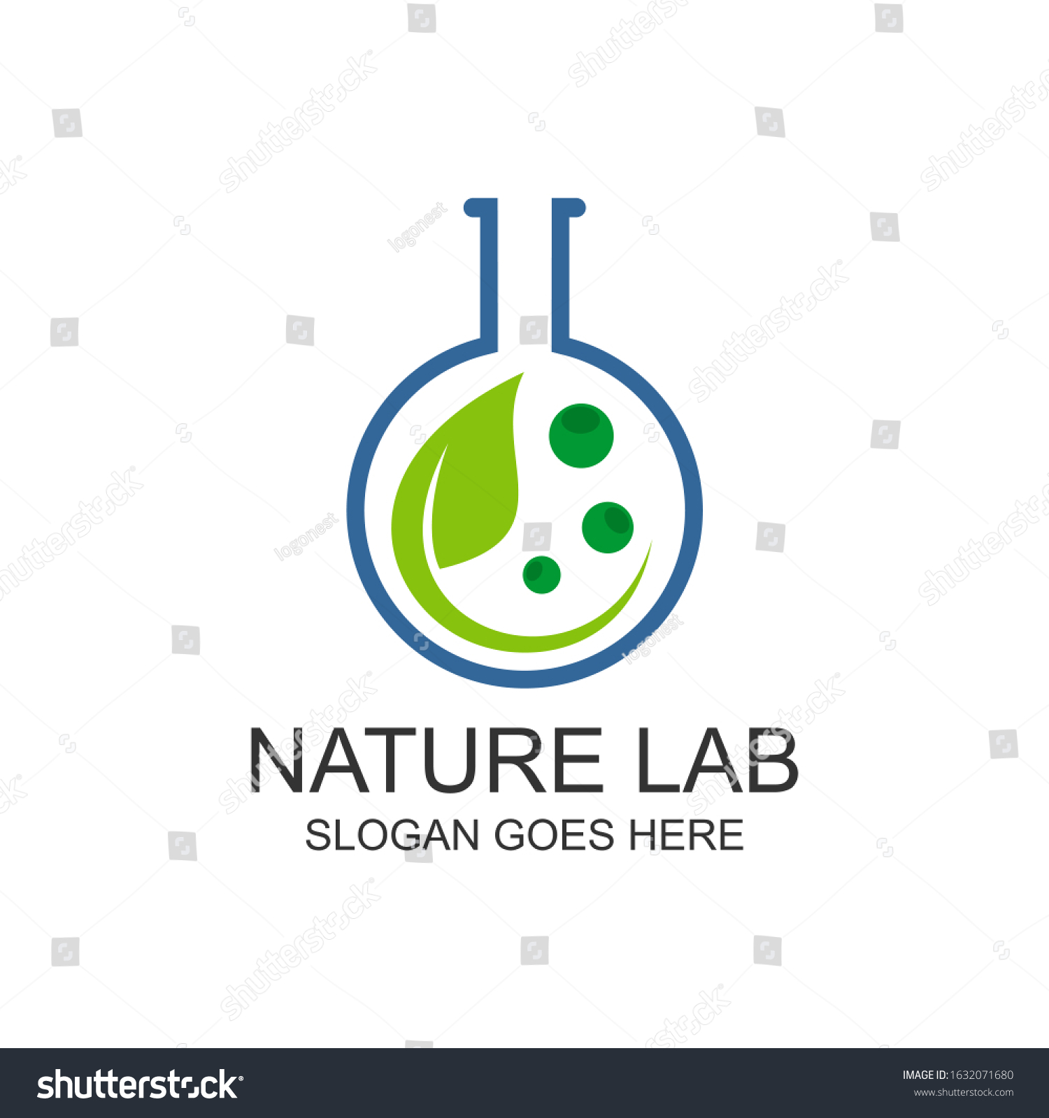 Lab Leaves Logo Design Stock Vector (Royalty Free) 1632071680 ...