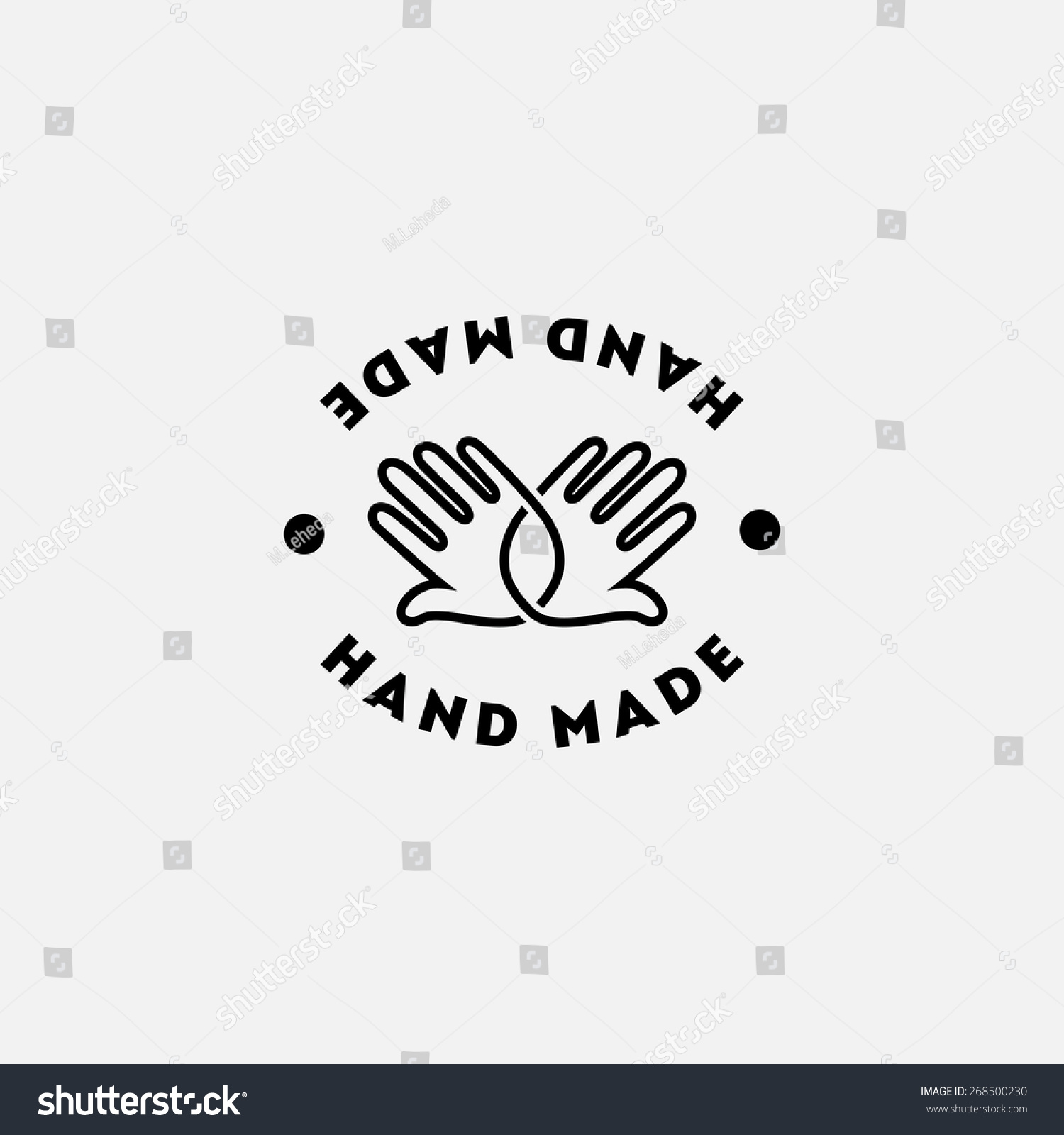 Label Design Template Two Hands Handmade Stock Vector (Royalty Free ...