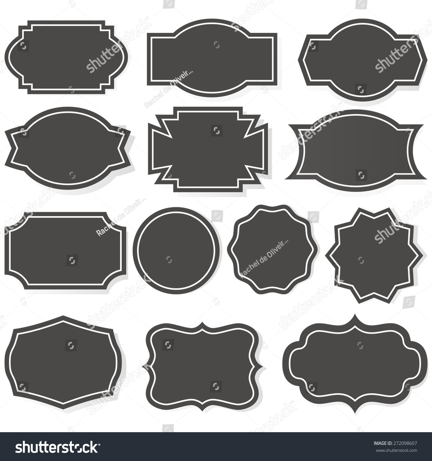 Label Shapes Set Vector Illustration Stock Vector 272098607 - Shutterstock